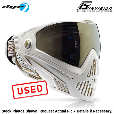 CLEARANCE Dye i5 Paintball Goggles - White / Gold | USED But Not Abused