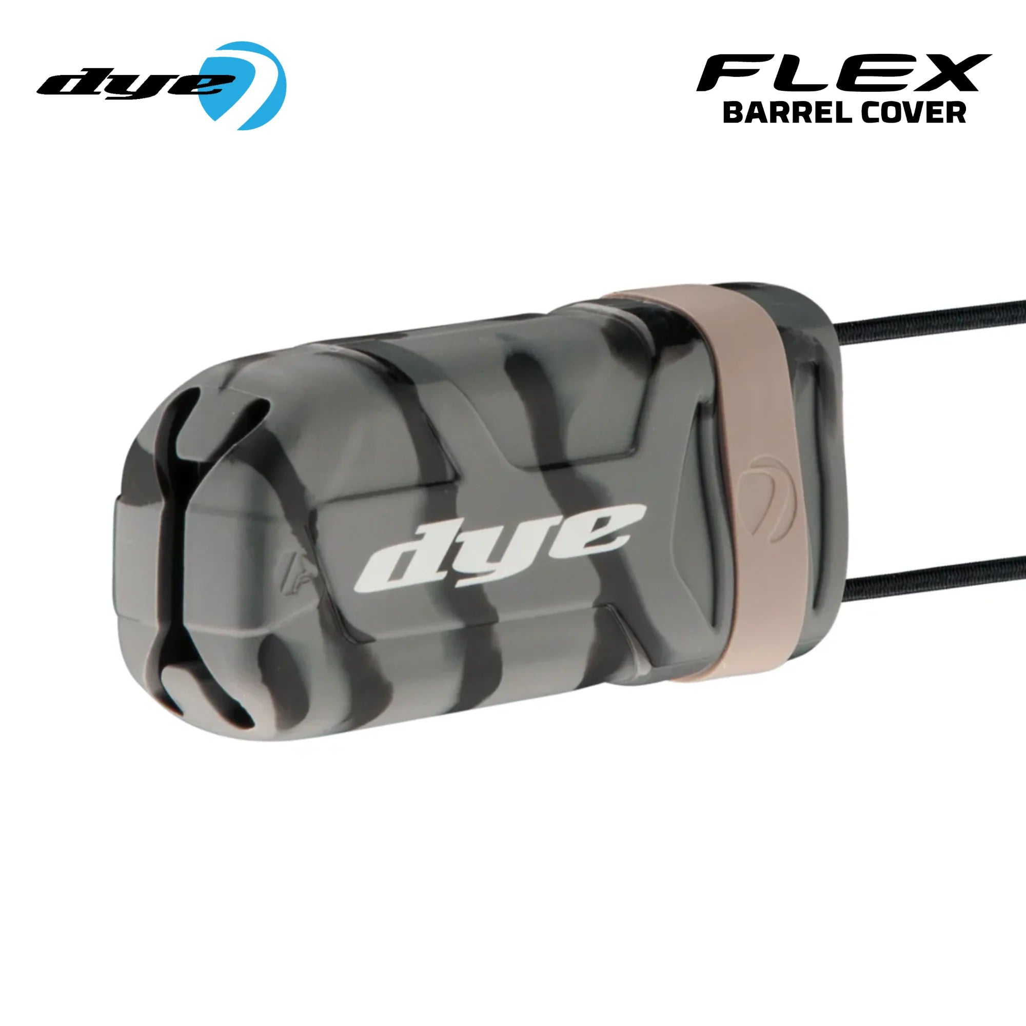 DYE Flex TWST Barrel Cover Sock – Safety Dyelucent Cyan color, marker barrel, improved consistency, for tighter groupings, close detail