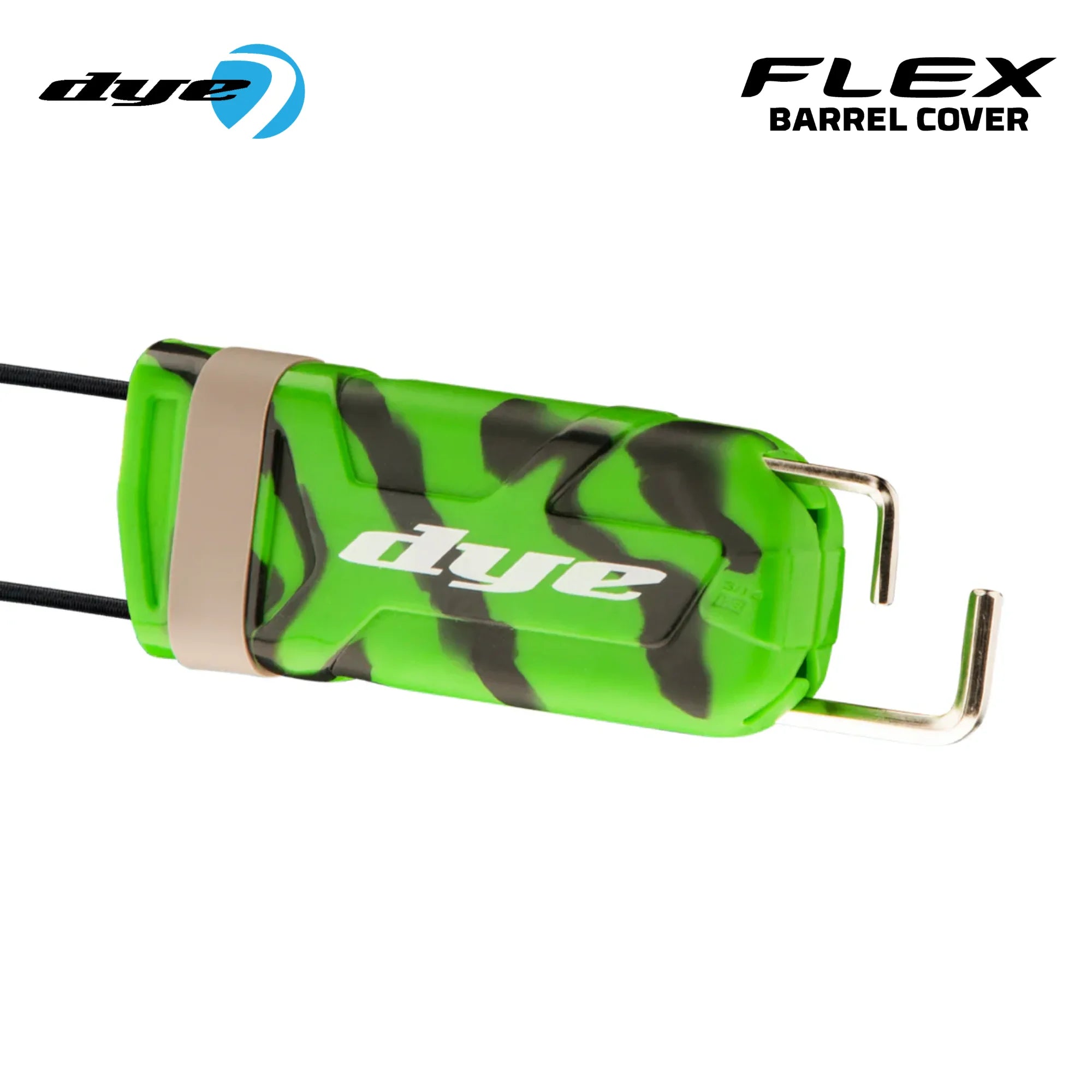 DYE Flex TWST Barrel Cover Sock – Safety std config, marker barrel, lightweight barrel feel, for tighter groupings, overview angle
