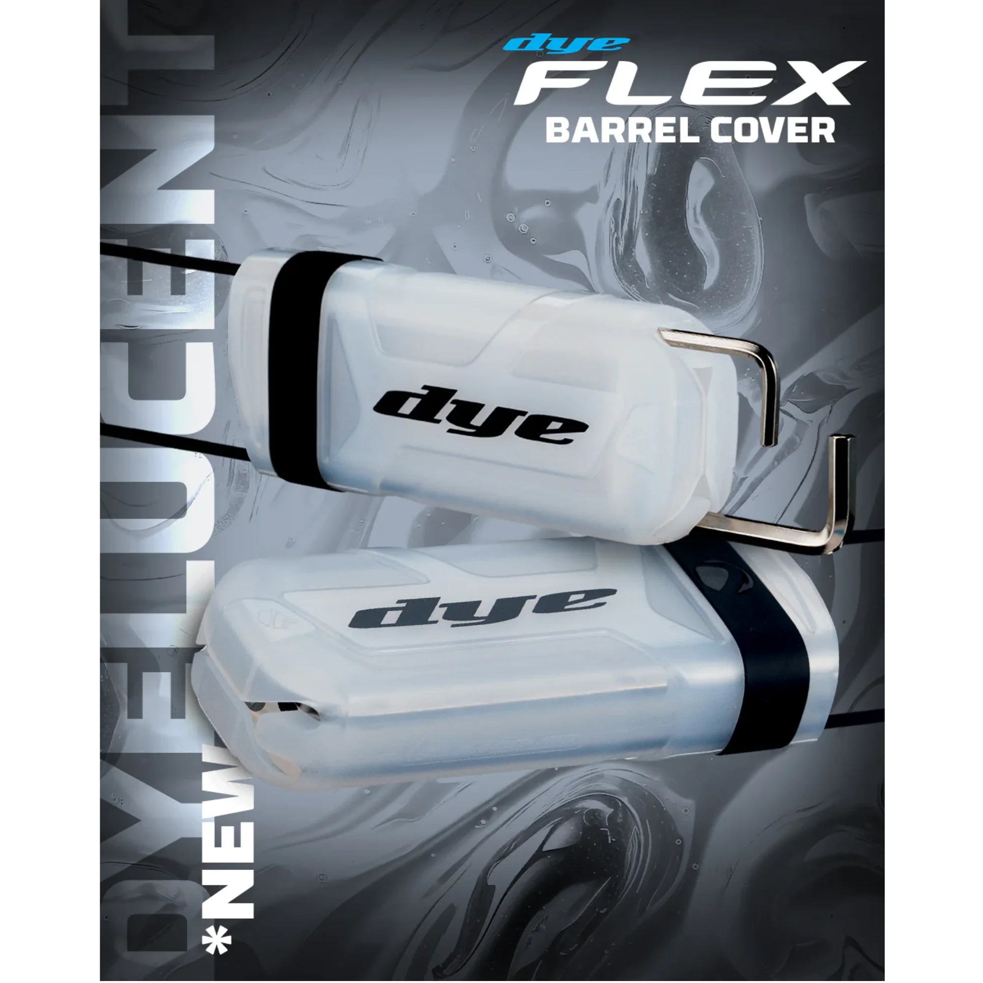 DYE Flex TWST Barrel Cover Sock – Safety Barrel Olive / Black color, marker barrel, smooth bore performance, for tighter groupings, top view