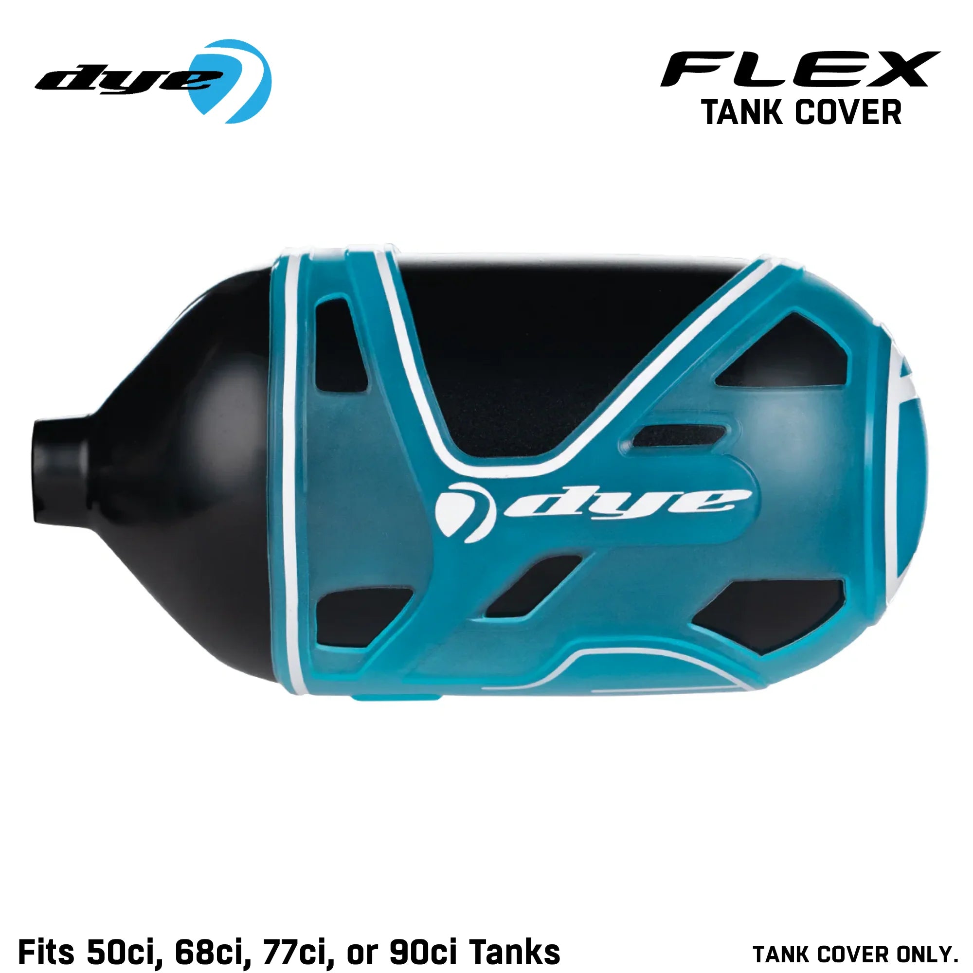 Dye Flex Tank Cover – Air Tank Grip and Protection Dyelucent Clear color, HPA tank cover, durable tank cover, for turf slides, side profile
