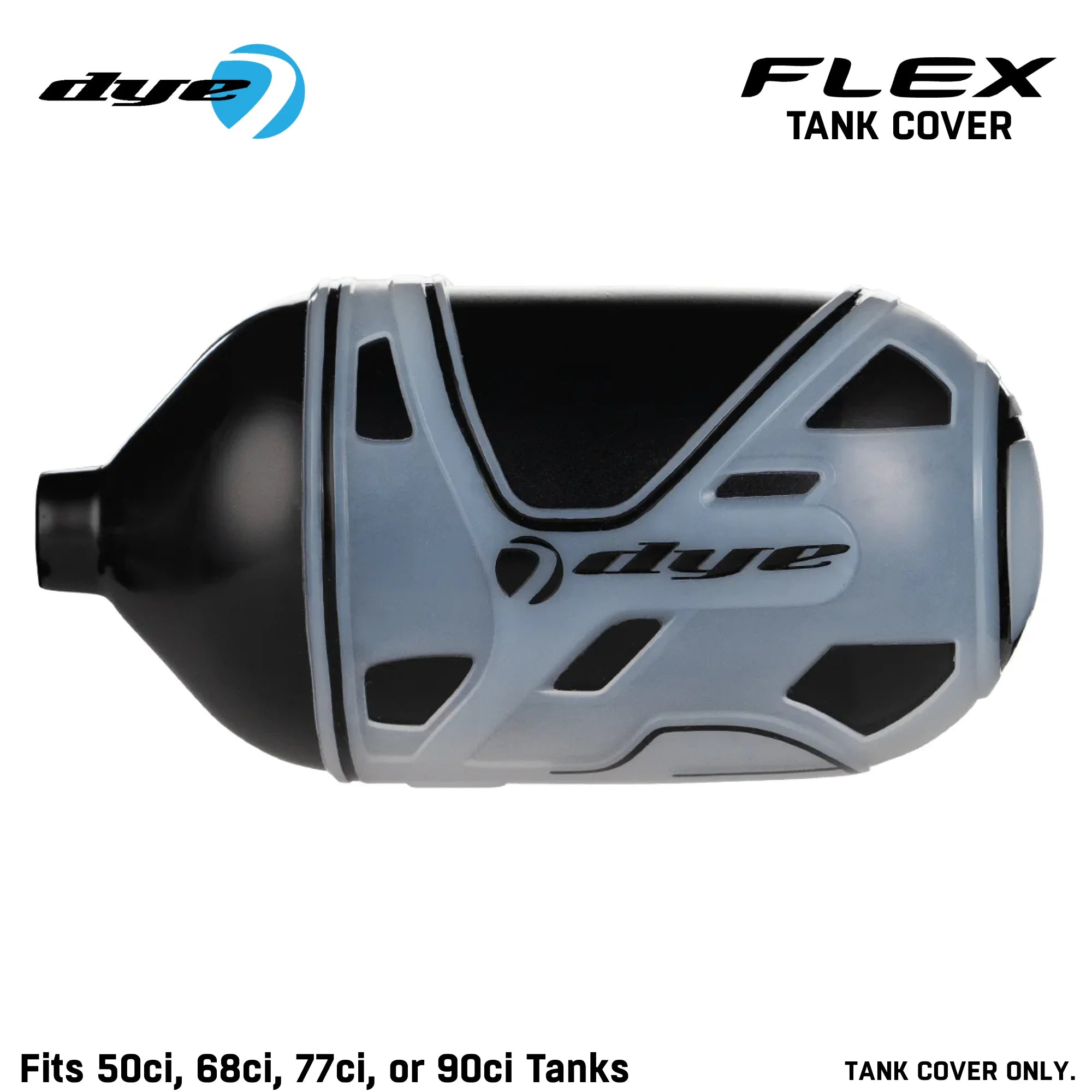 Dye Flex Tank Cover – Air Tank Grip and Protection (Fits std config, HPA tank cover, better tank grip, for turf slides, rear angle