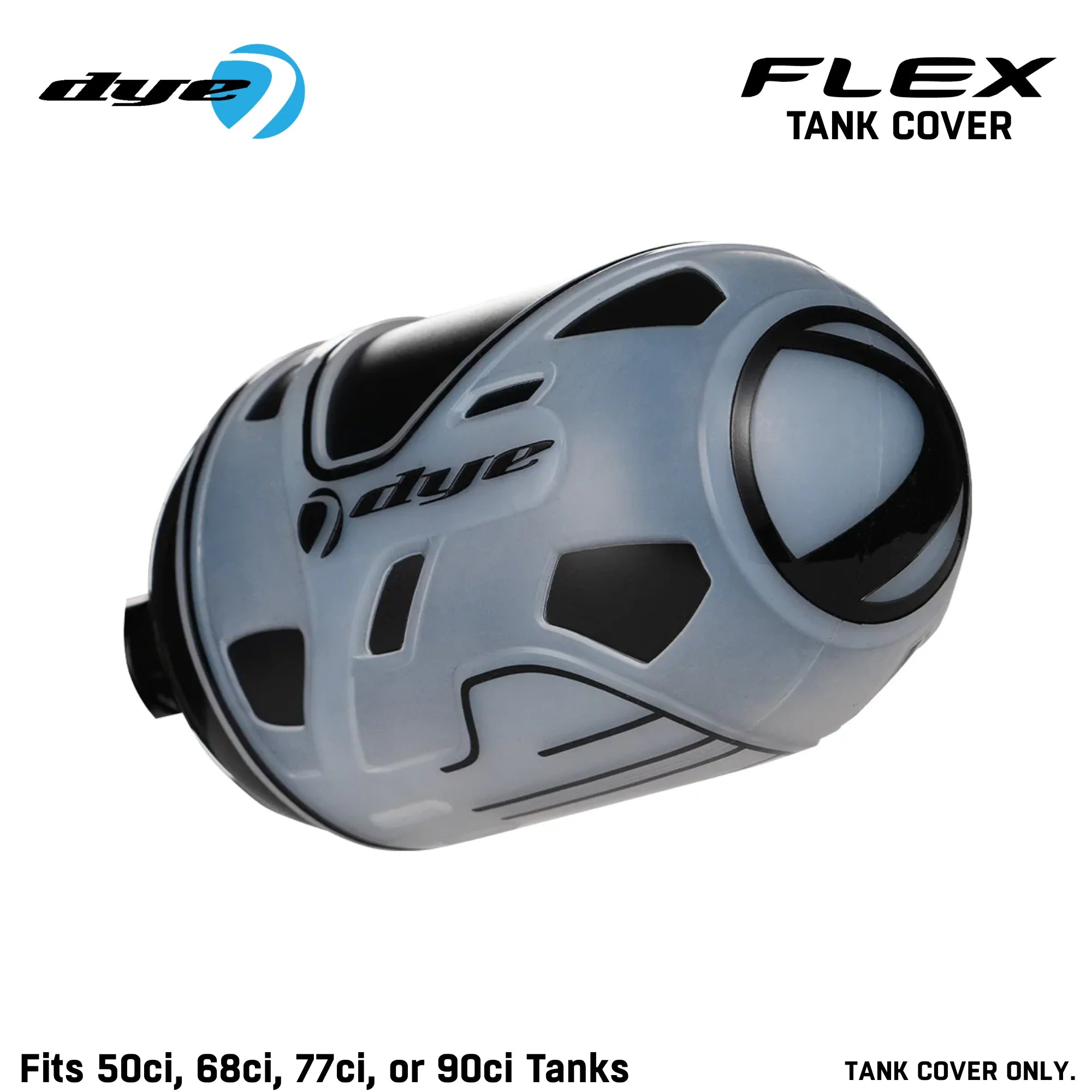 Dye Flex Tank Cover – Air Tank Grip and Protection std config, HPA tank cover, durable tank cover, for turf slides, feature detail