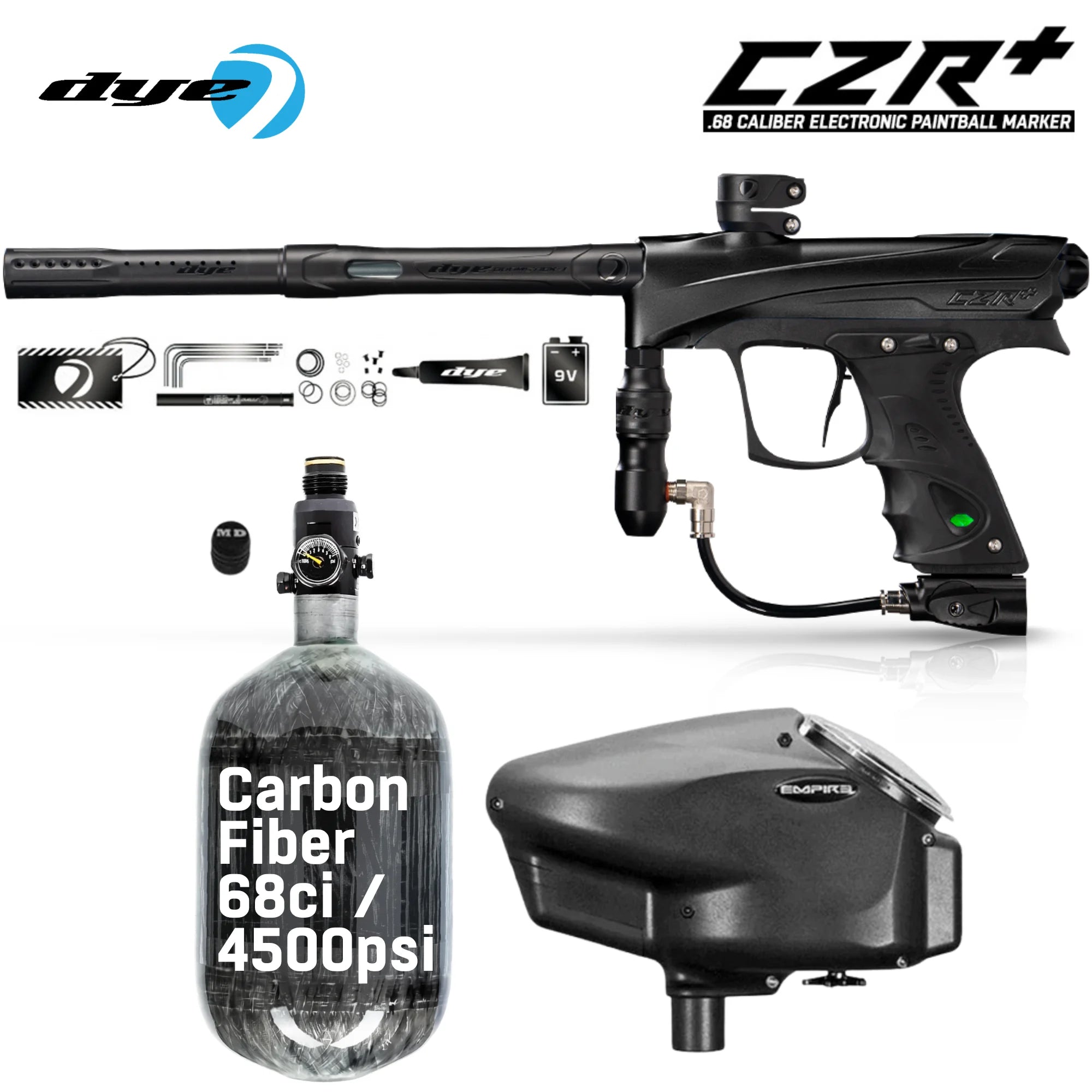 DYE CZR+ Electronic Paintball Gun Packages (All-In-One Kits)