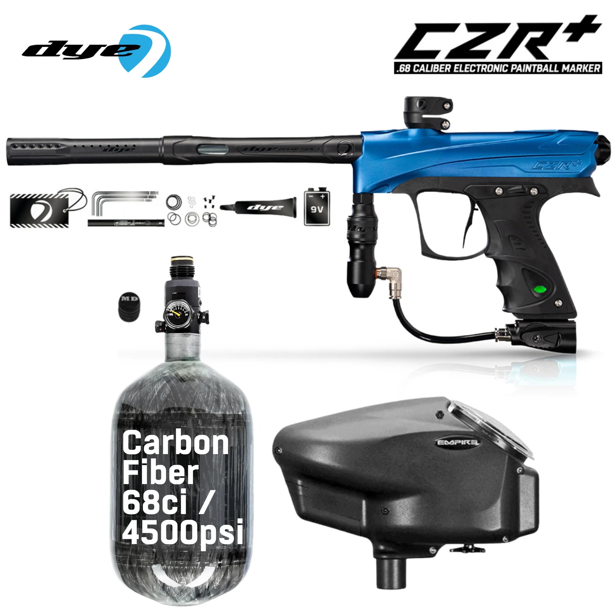 DYE CZR+ Electronic Paintball Gun Packages (All-In-One Kits)