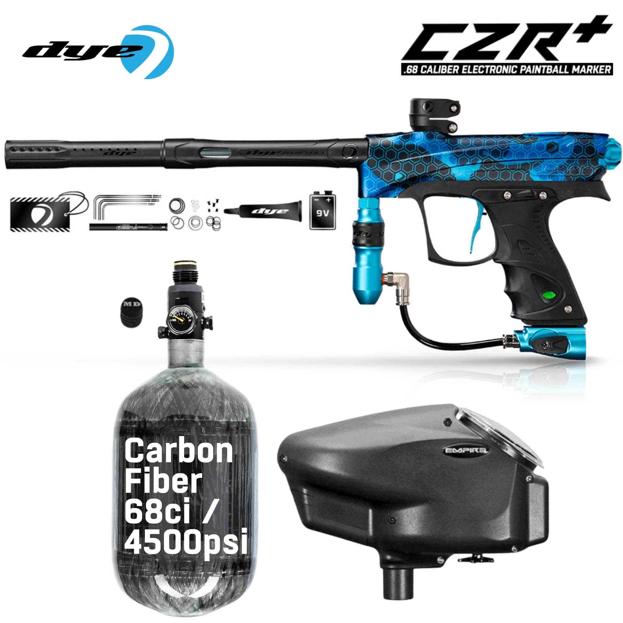 DYE CZR+ Electronic Paintball Gun Packages (All-In-One Kits)