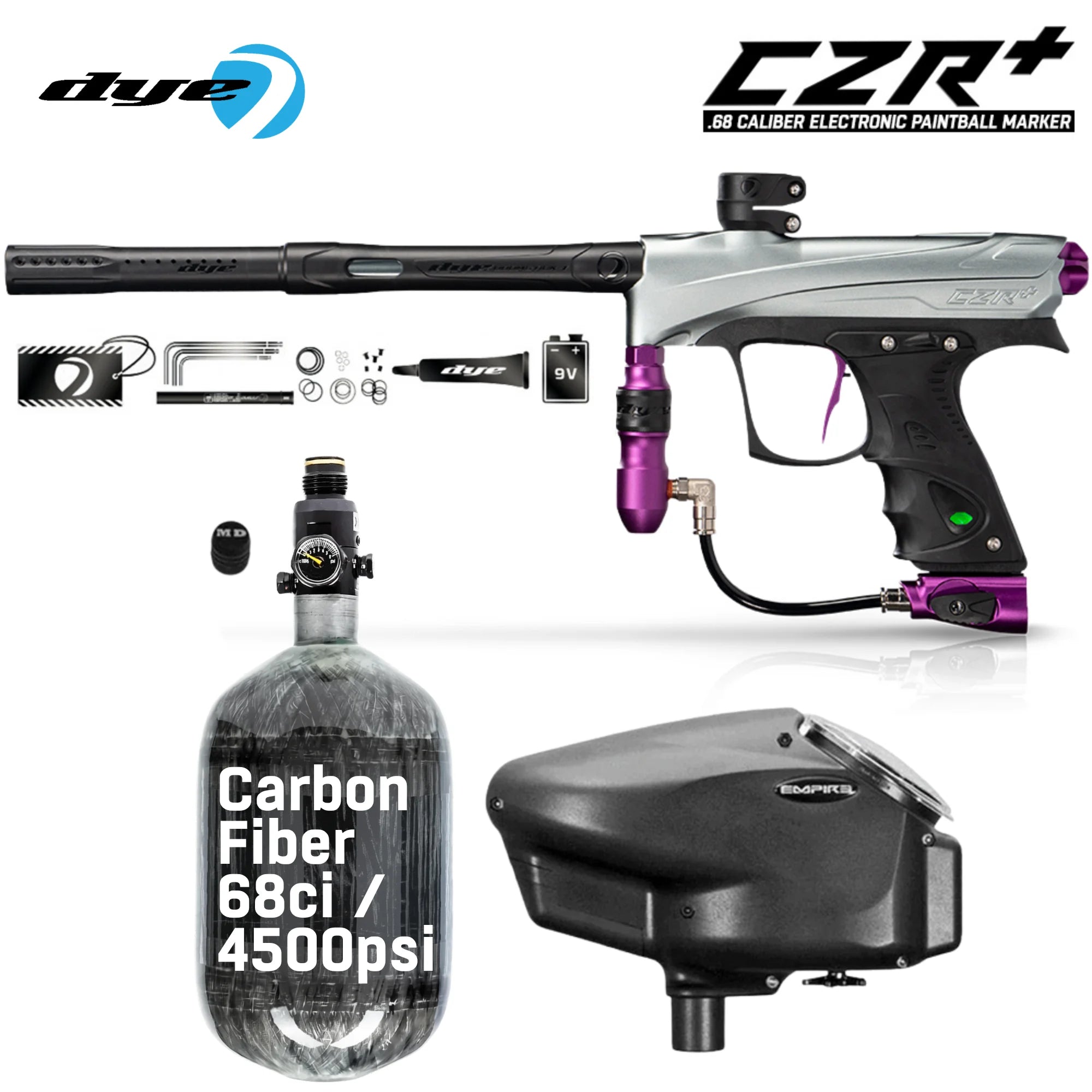 DYE CZR+ Electronic Paintball Gun Packages (All-In-One Kits)