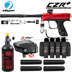 Maddog DYE CZR+ .68 Cal Full Auto Electronic Paintball Gun Marker Advanced Starter Package | HPA Tank, Empire Halo Too Loader, Neck Protector, Pro Harness & Paintball Pods