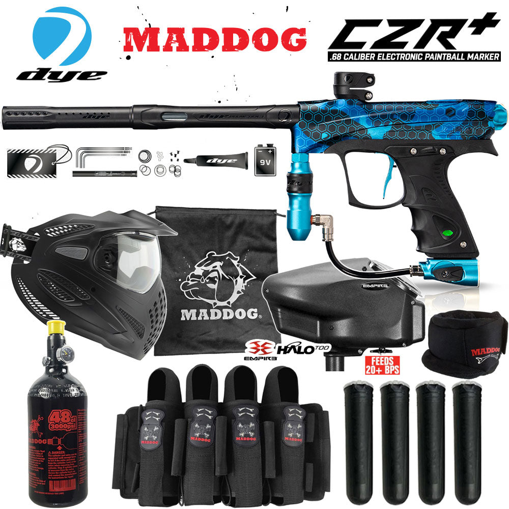 Dye CZR+ Electronic Paintball Gun Marker Packages | Maddog All-In-One Starter Kits