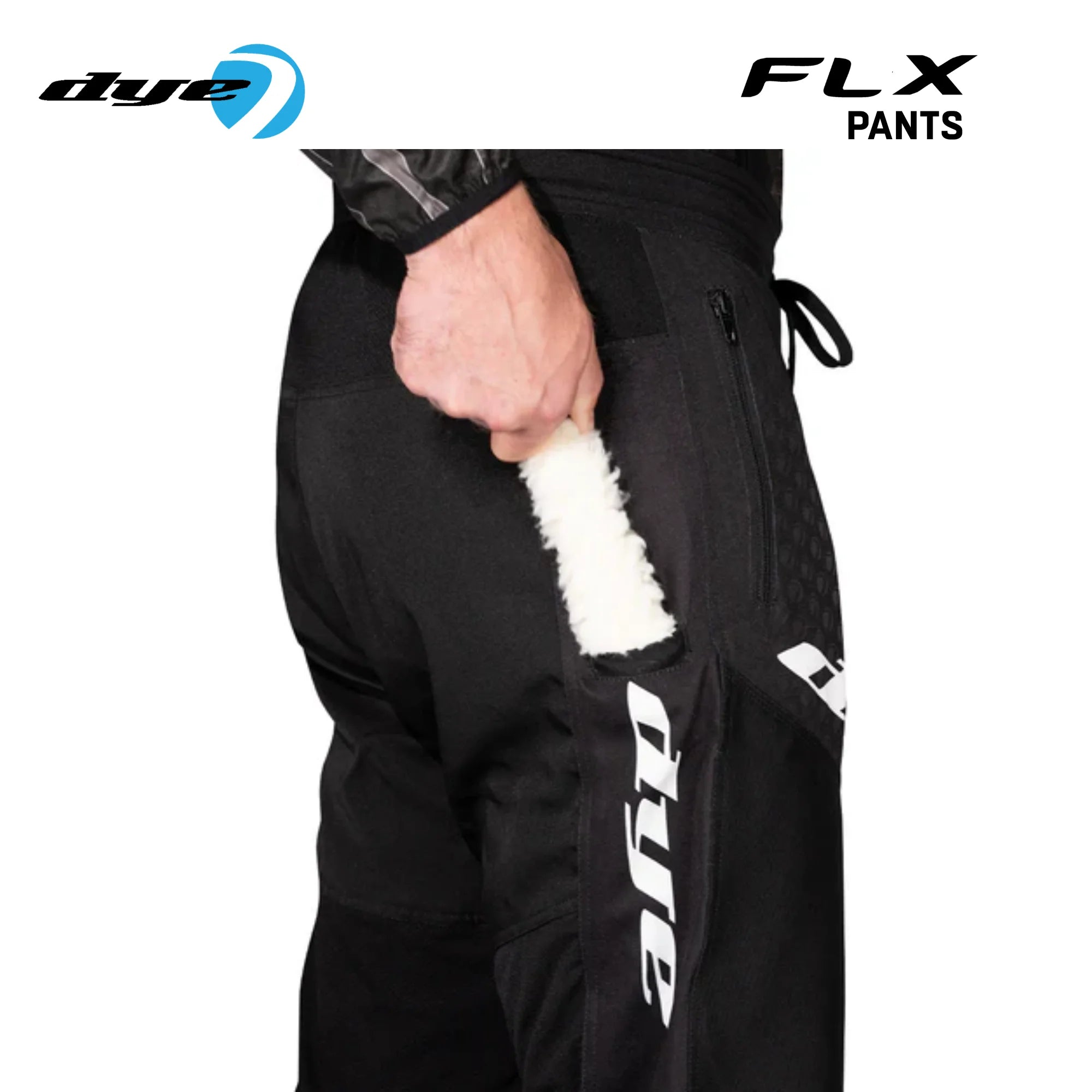 DYE FLX Paintball Pants - Black/Grey | Lightweight Mobility, Breathability & Reinforced Protection