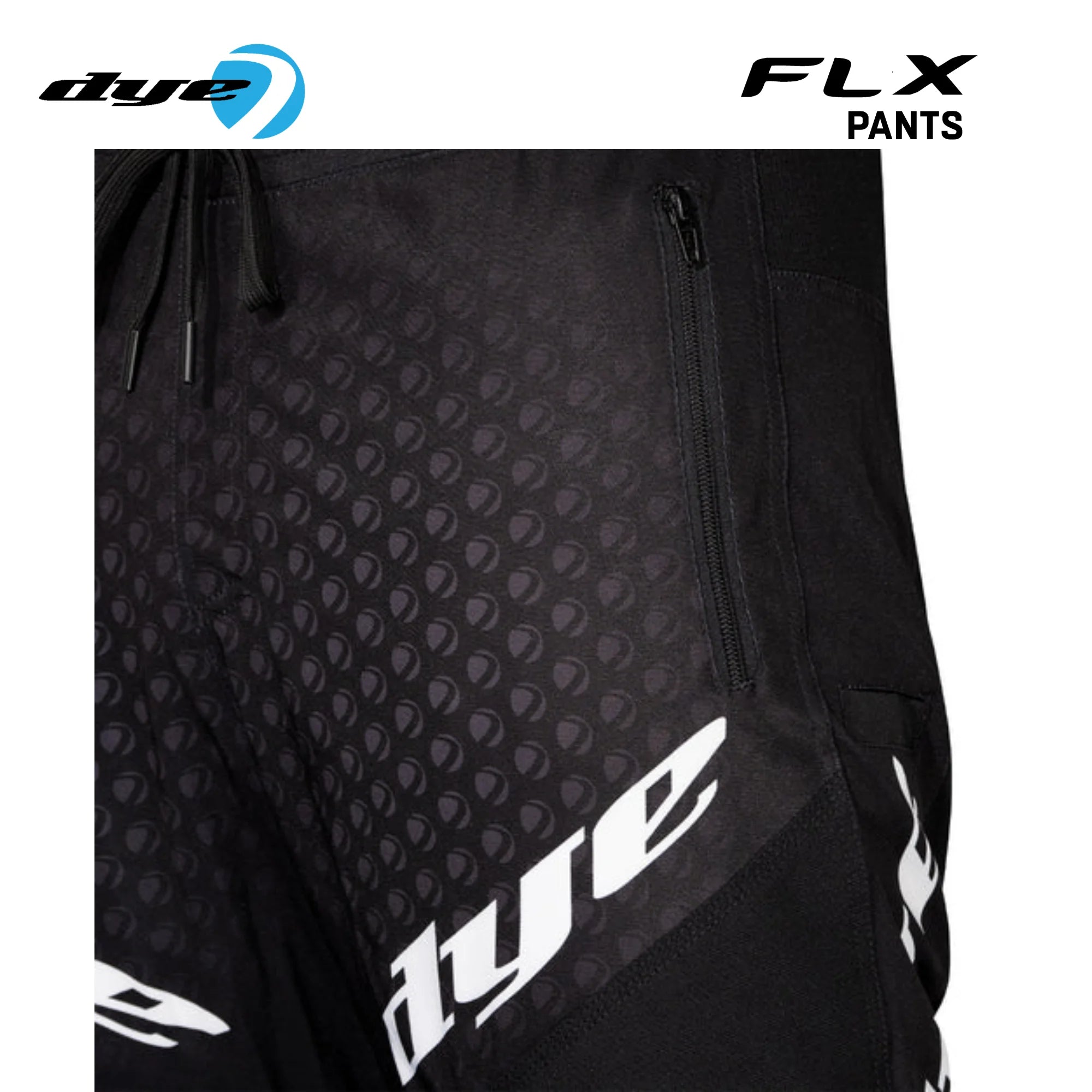 DYE FLX Paintball Pants - Black/Grey | Lightweight Mobility, Breathability & Reinforced Protection