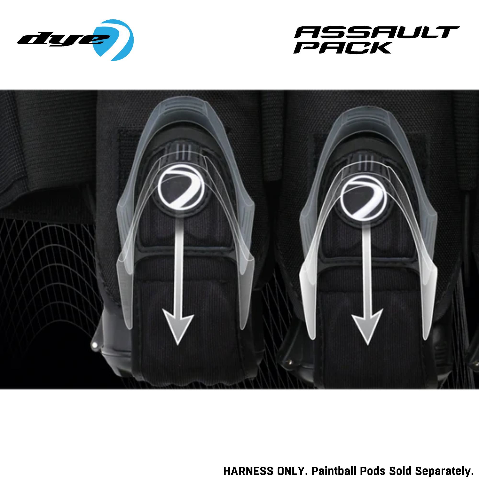 Dye Assault Paintball Harness Pod Pack – 3+4 / 4+5 Capacity