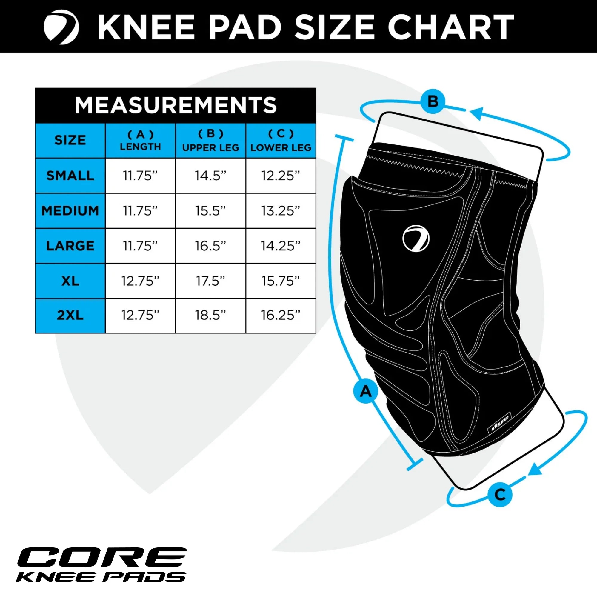 DYE Performance Knee Pads – Protective Slide and Large size, knee pads, comfortable slide coverage, for diving and crawling, side profile