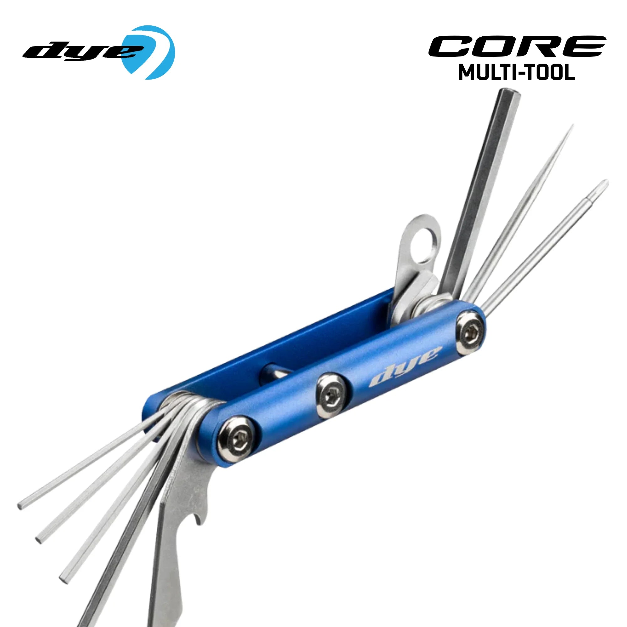 Dye Core Multi Tool – Compact Marker Repair and Adjustment Tool Red color, marker, ready to play feel, for woodsball play, side profile