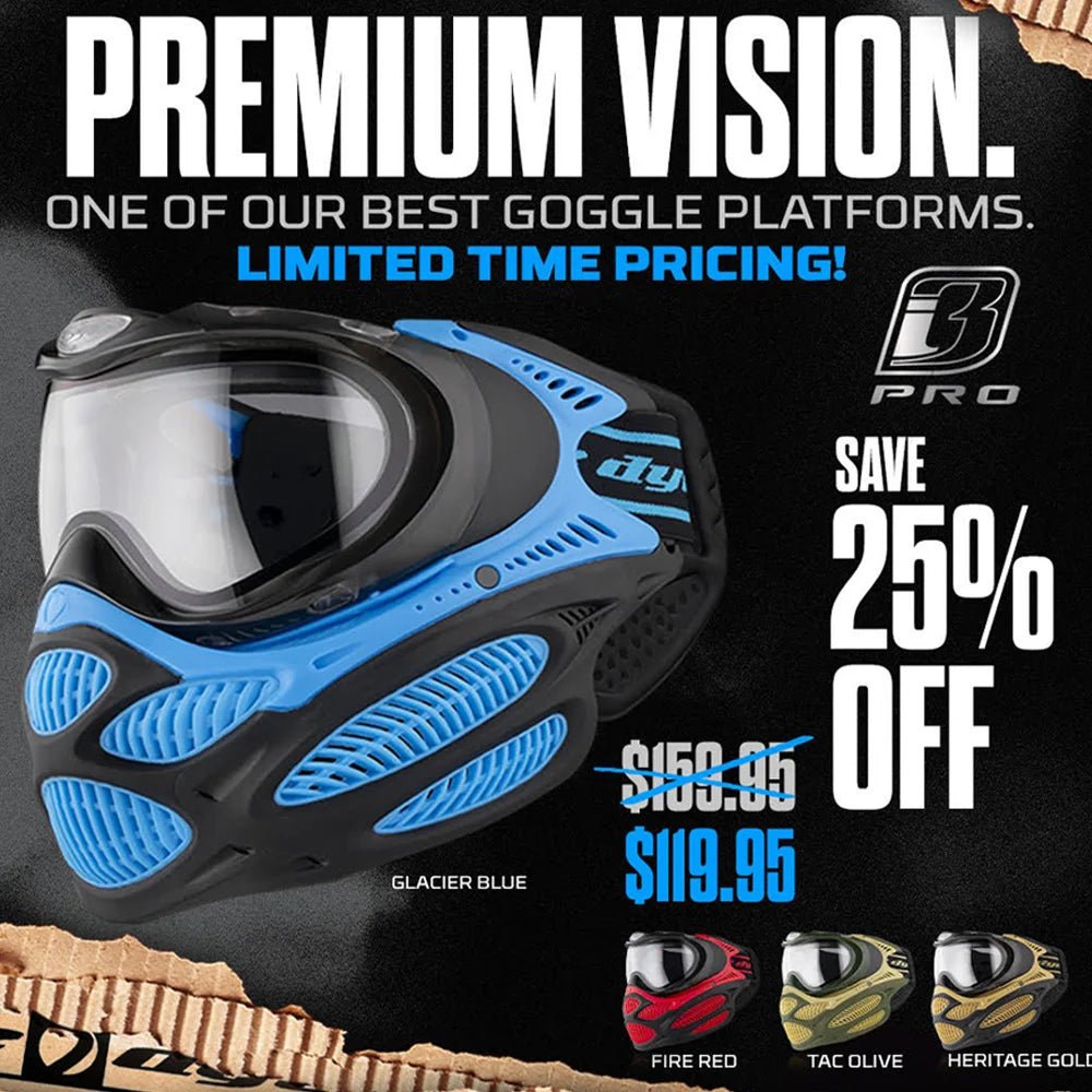 Dye I3 PRO Anti Fog Thermal Paintball Mask Airsoft Goggles w/ Optional Maddog Microfiber Storage Bag