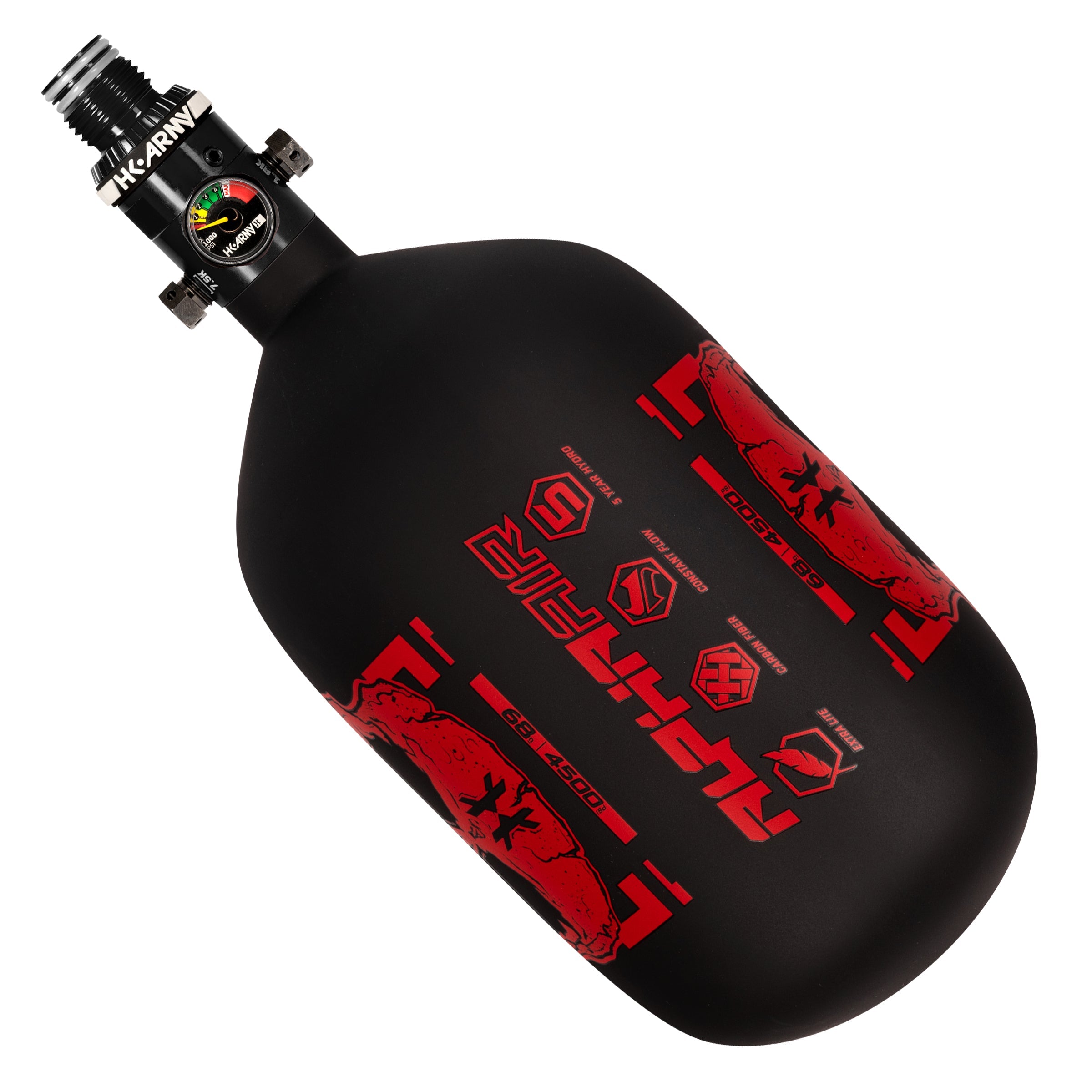 HK Army Alpha Air 68ci 4500psi Carbon Fiber HPA standard, marker upgrade, precise marker tuning, for custom builds, alt profile
