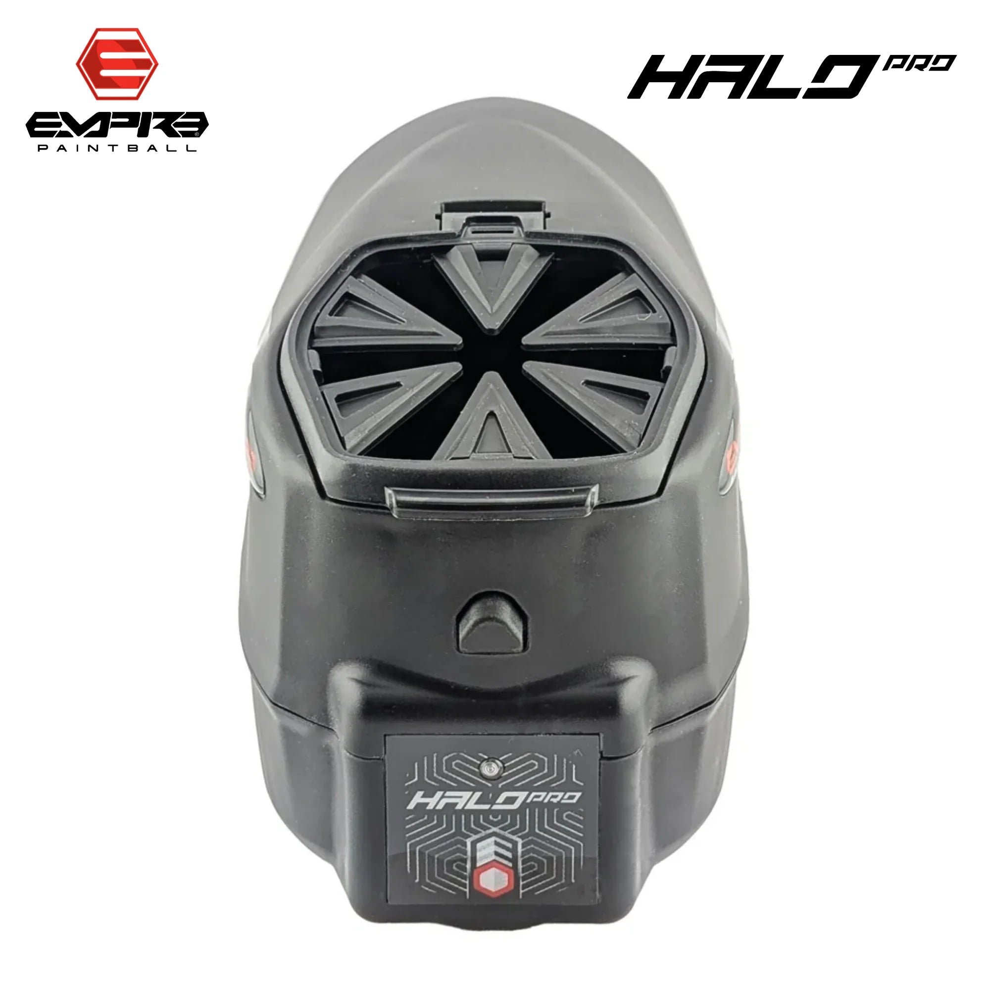 Empire Halo Pro Electronic Loader Built-In Speed Feed + std config, speed feed, faster reloads, for speedball, rear angle