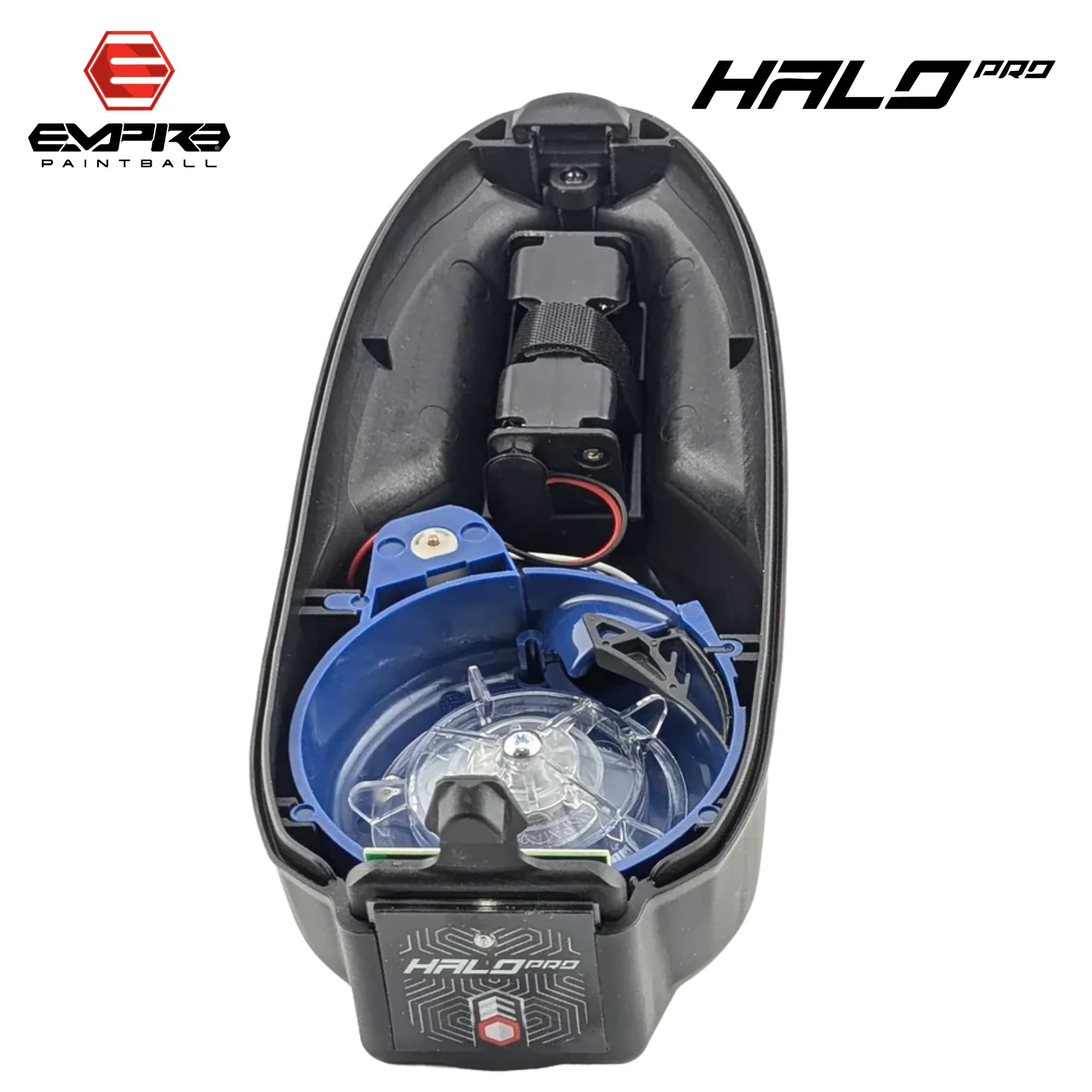 Empire Halo Pro Electronic Loader Built-In std config, speed feed, reduced spills, for speedball, close detail