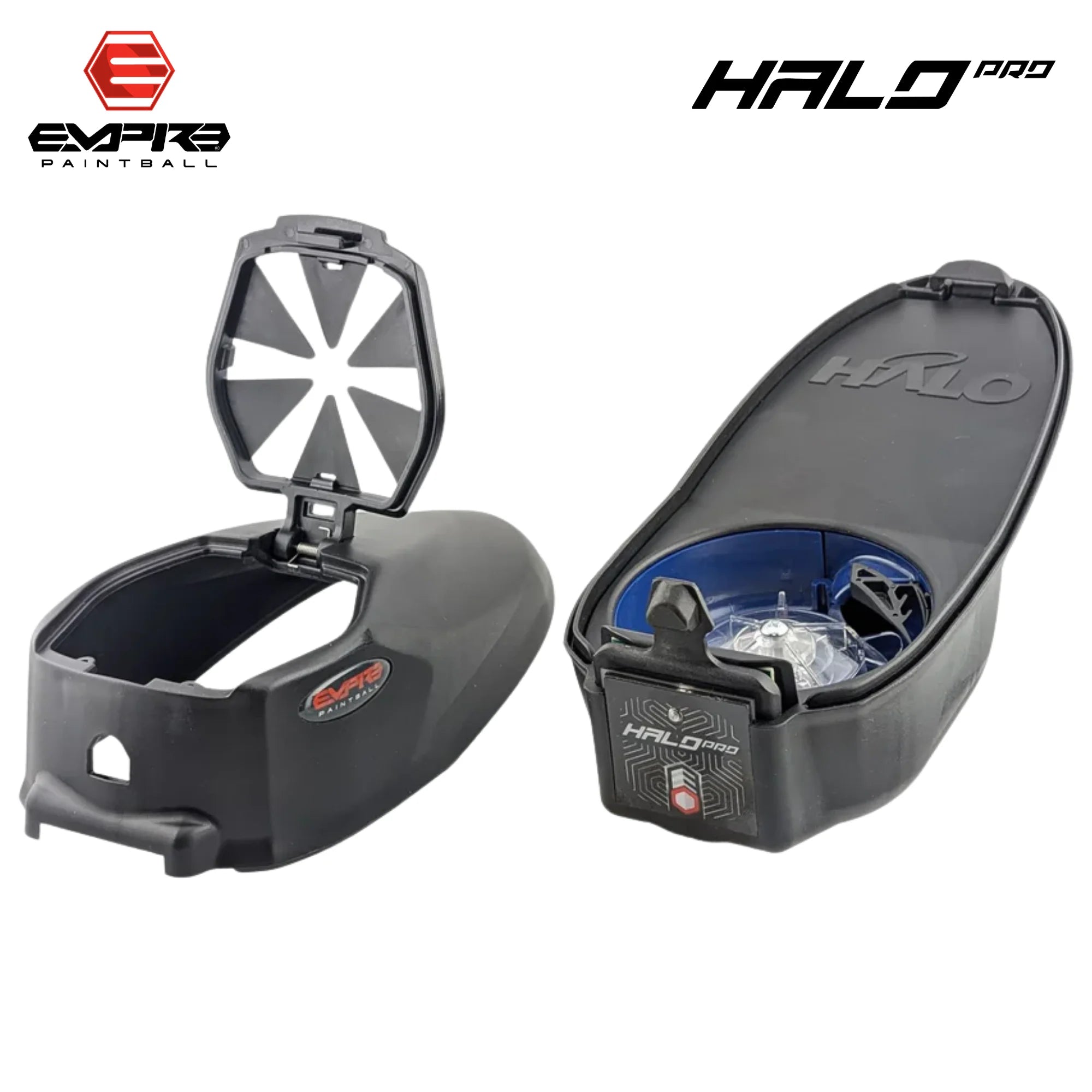 Empire Halo Pro Electronic Loader Built-In Speed std config, speed feed, fast feed access, for speedball, side profile
