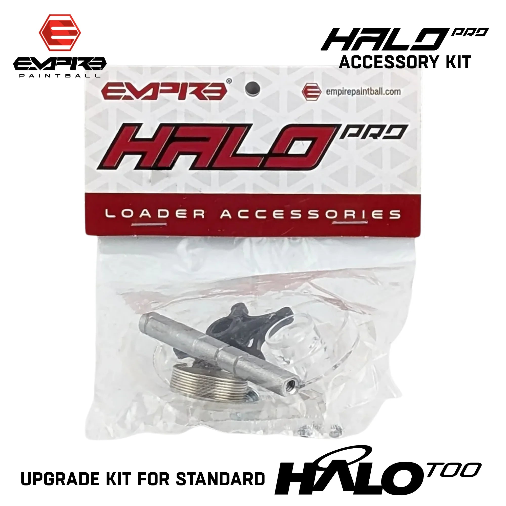 Empire Halo Pro Loader Accessory Kit Force Feed Upgrade std config, hopper loader, reliable loading, for tournament, front angle