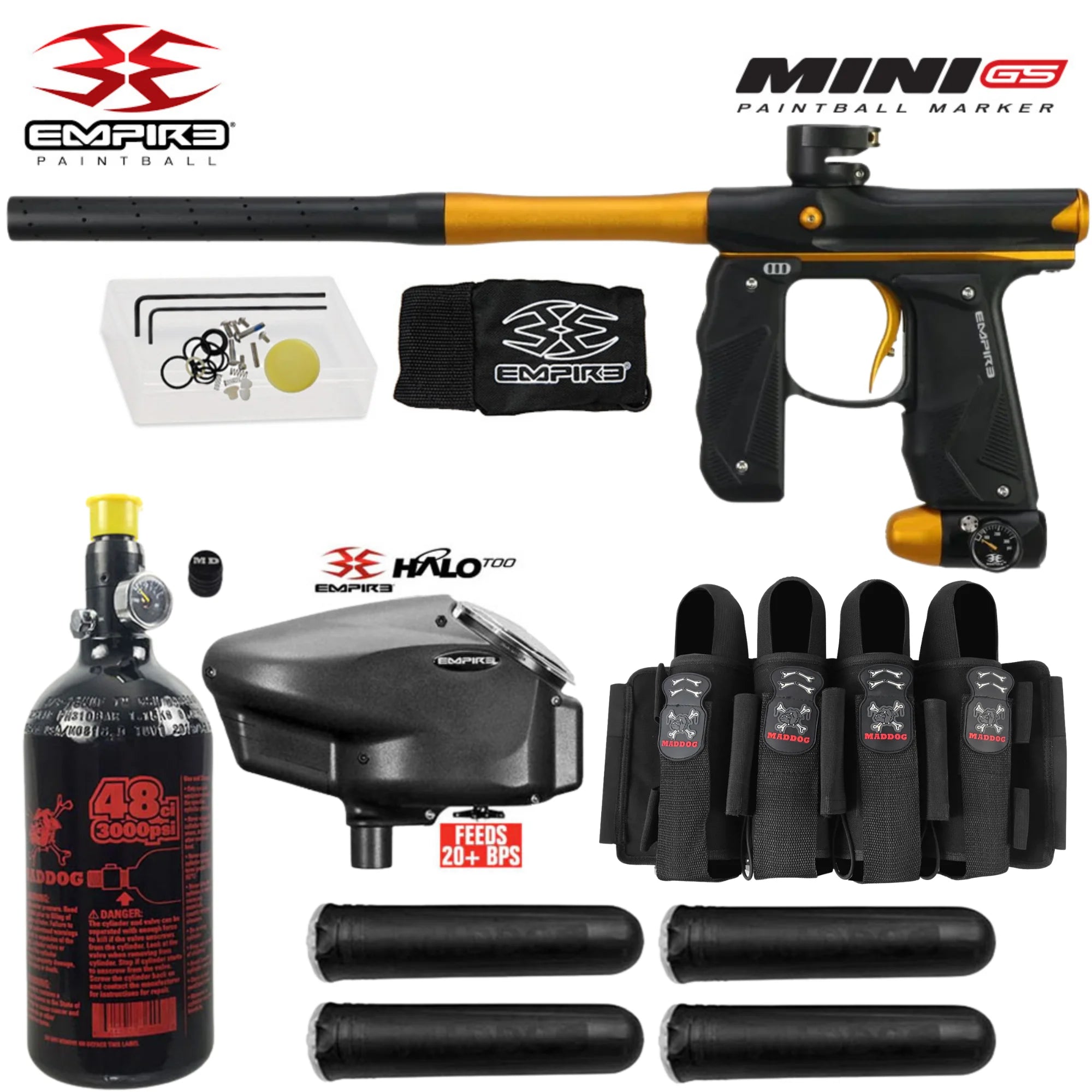 Empire Mini GS Electronic Paintball Marker Packages (HPA Kits)