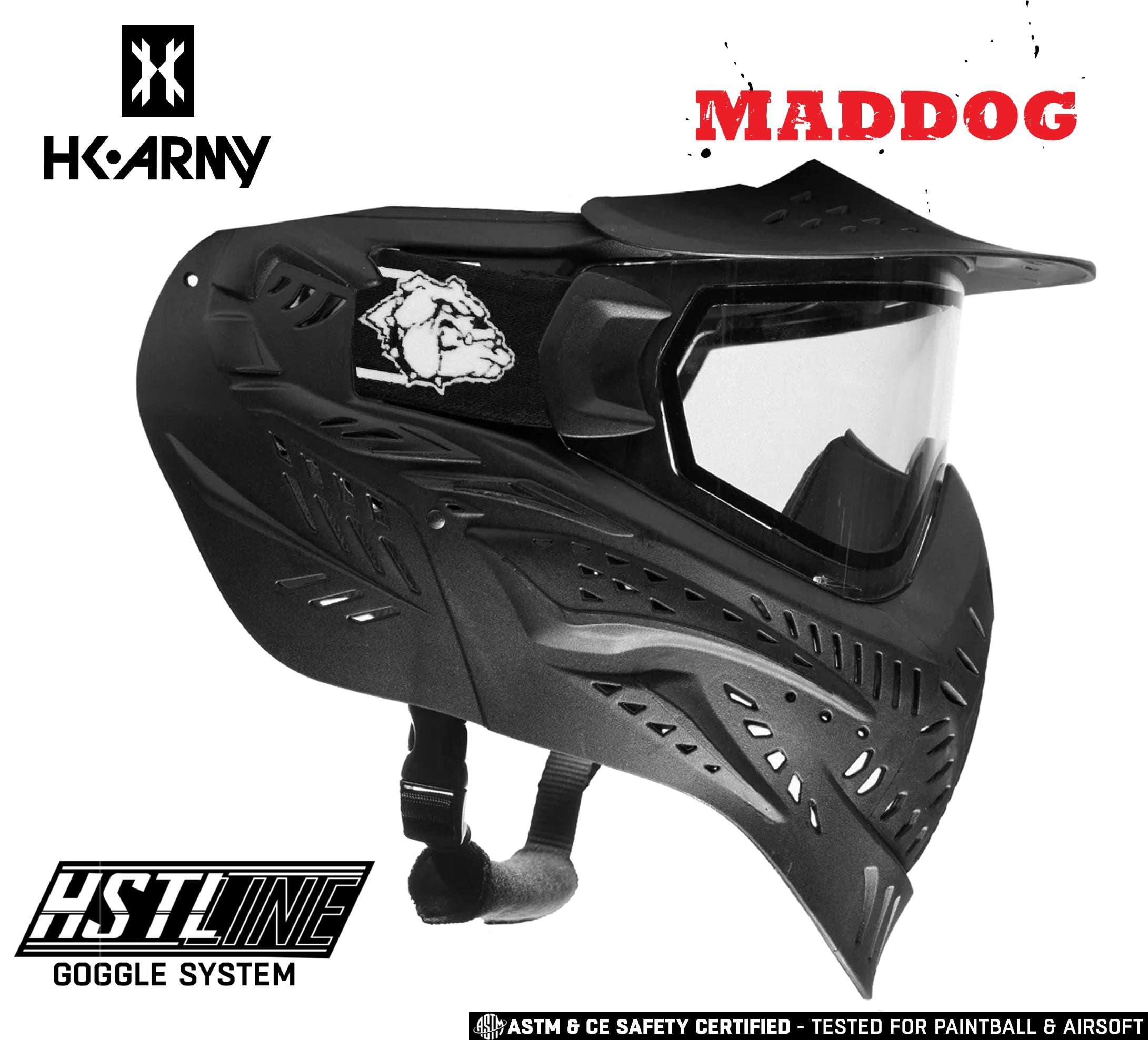 Maddog HK Army HSTL Goggle And Mask Thermal Lens Chrome lens color, mask lens, fast lens swaps, for clear vision, side profile