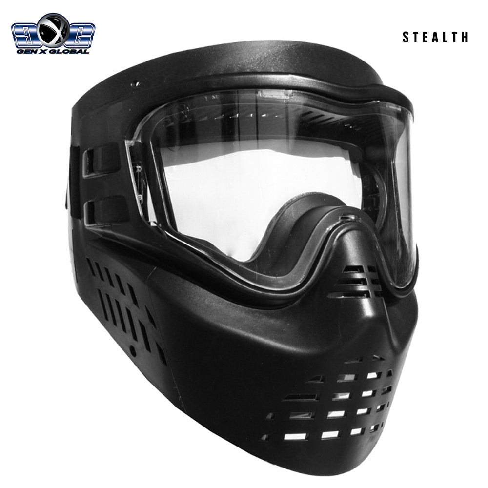 GenX Global Stealth Paintball Mask Goggles | Single-Pane Anti-Fog Kit Mask - Black
