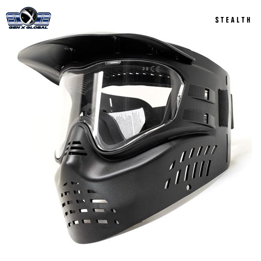 GenX Global Stealth Paintball Mask Goggles | Single-Pane Anti-Fog Kit Mask - Black