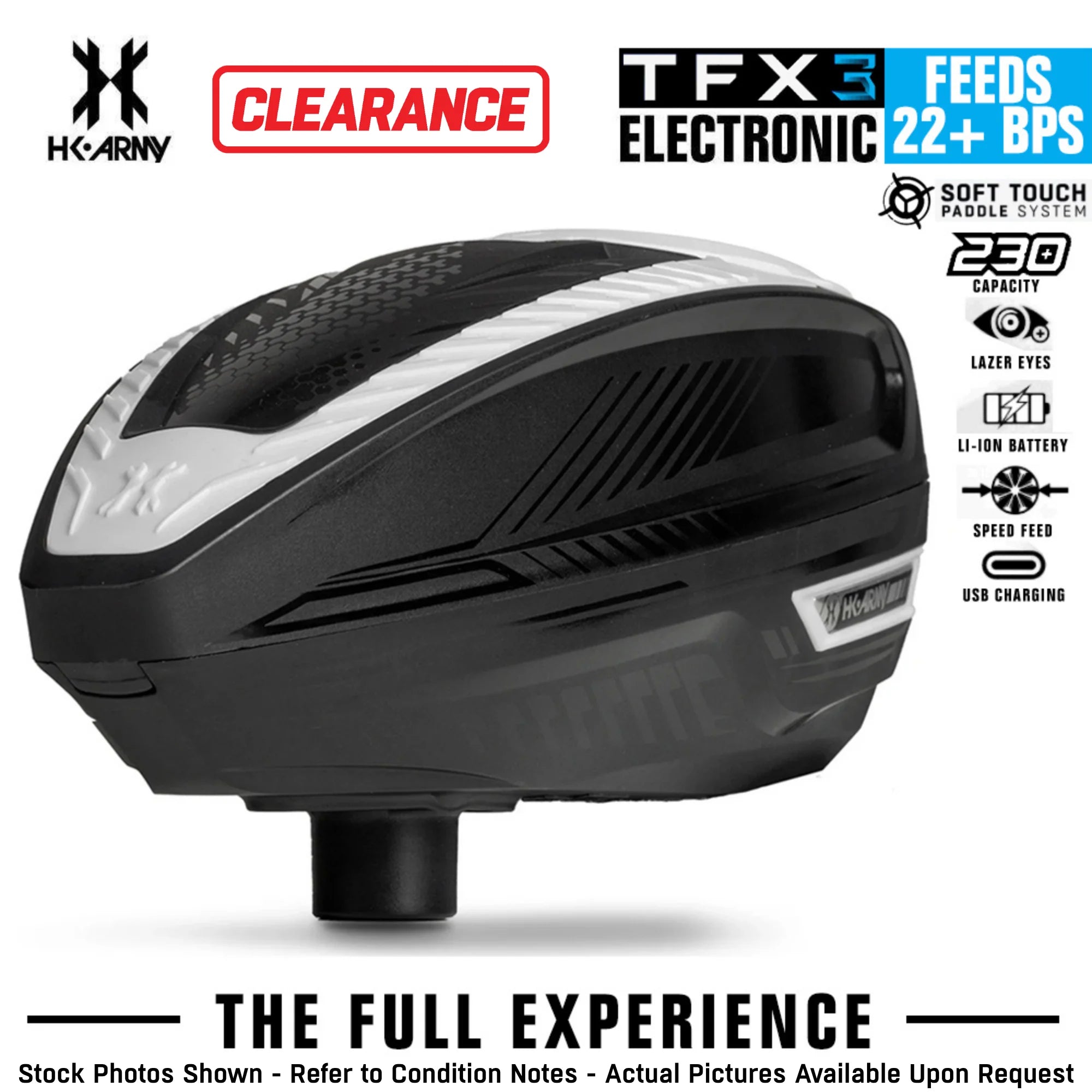 CLEARANCE HK Army TFX 3.0 Electronic Paintball Loader - 22+ BPS - Black/White