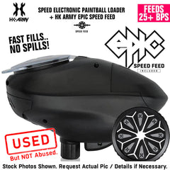 CLEARANCE HK Army Speed Electronic Paintball Loader with Epic Speed Feed - 25+ BPS | Stealth | Used But NOT Abused