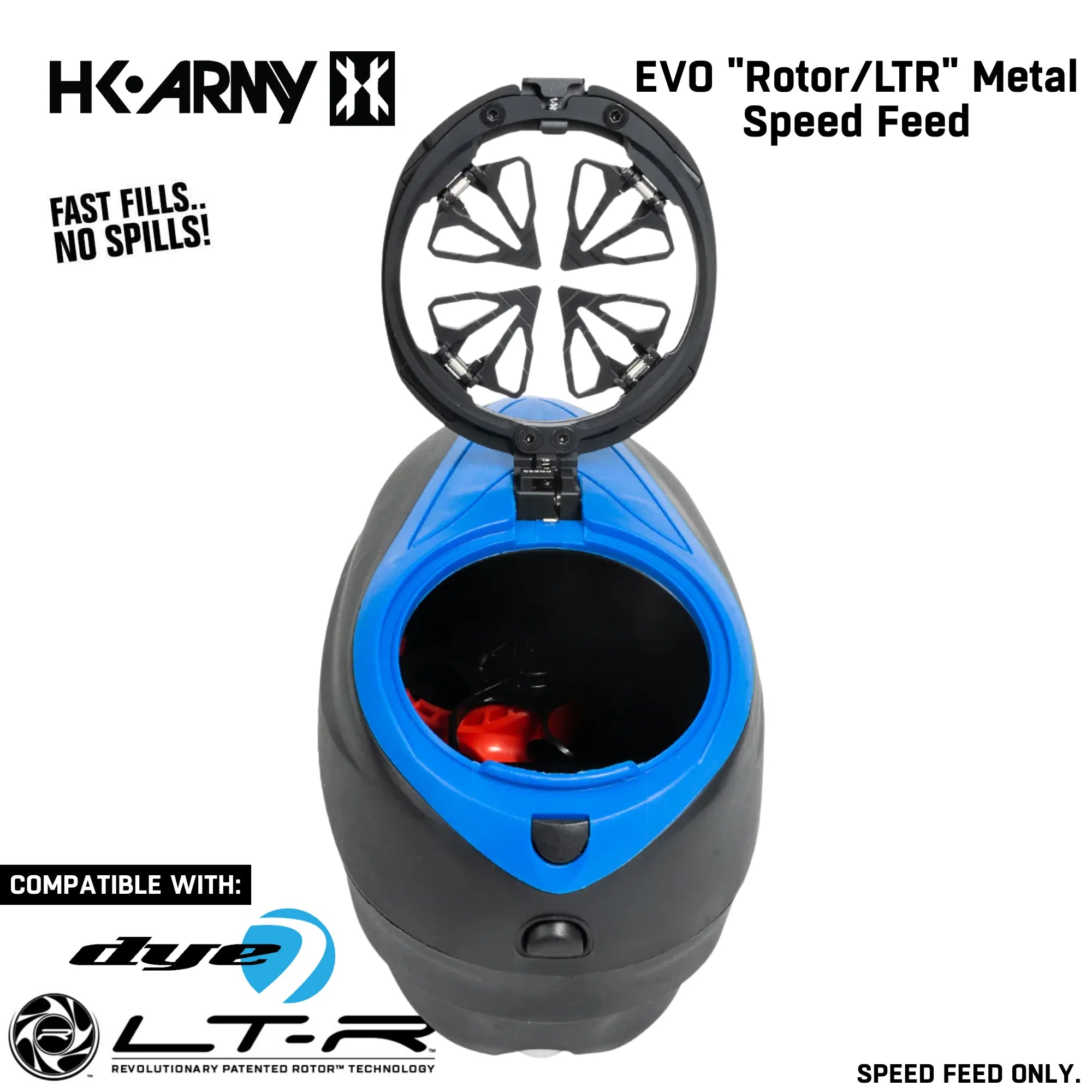 HK Army Evo Pro Metal Speed Feed Paintball Loader Accessory - DYE Rotor / L-TR