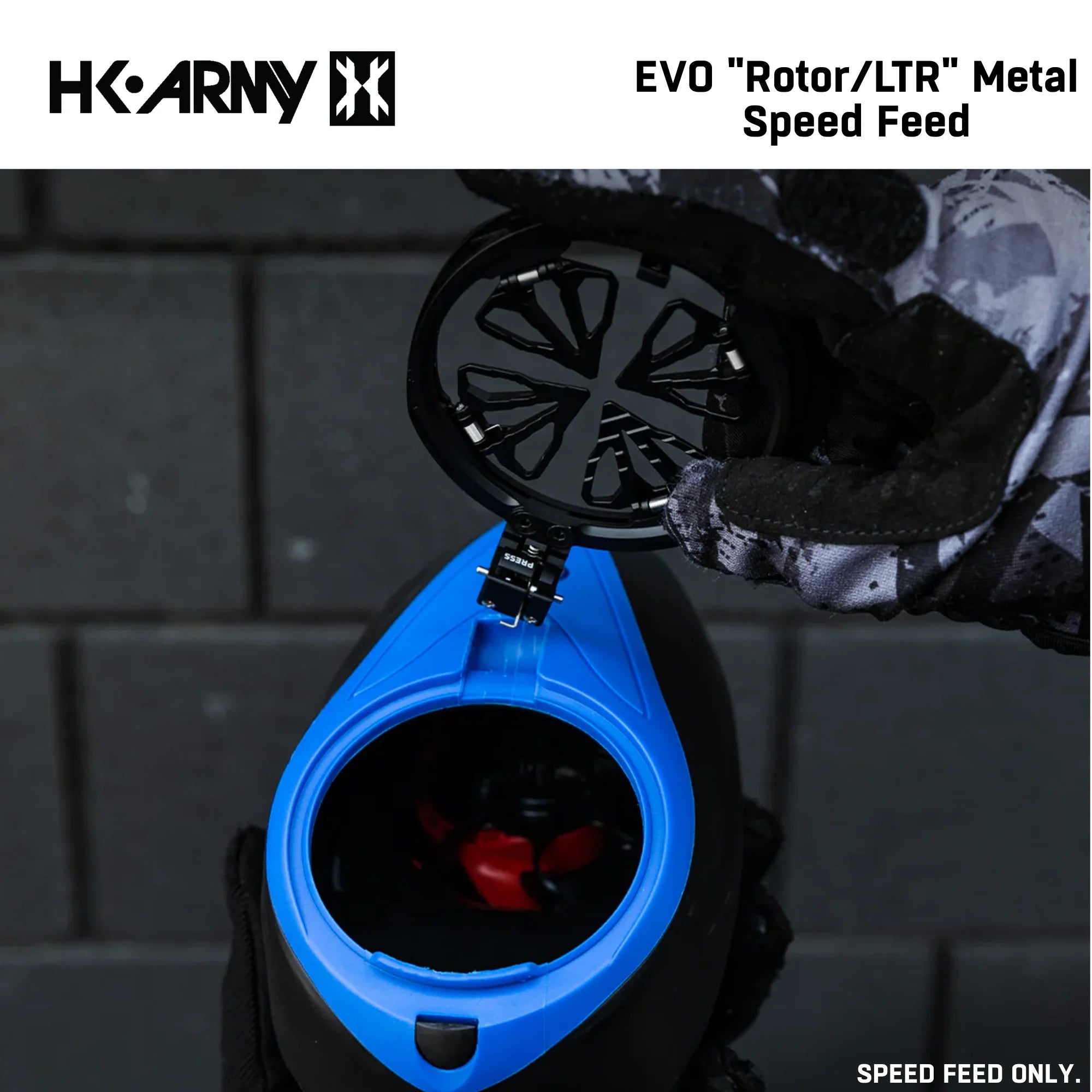 HK Army Evo Pro Metal Speed Feed Paintball Loader Accessory - DYE Rotor / L-TR