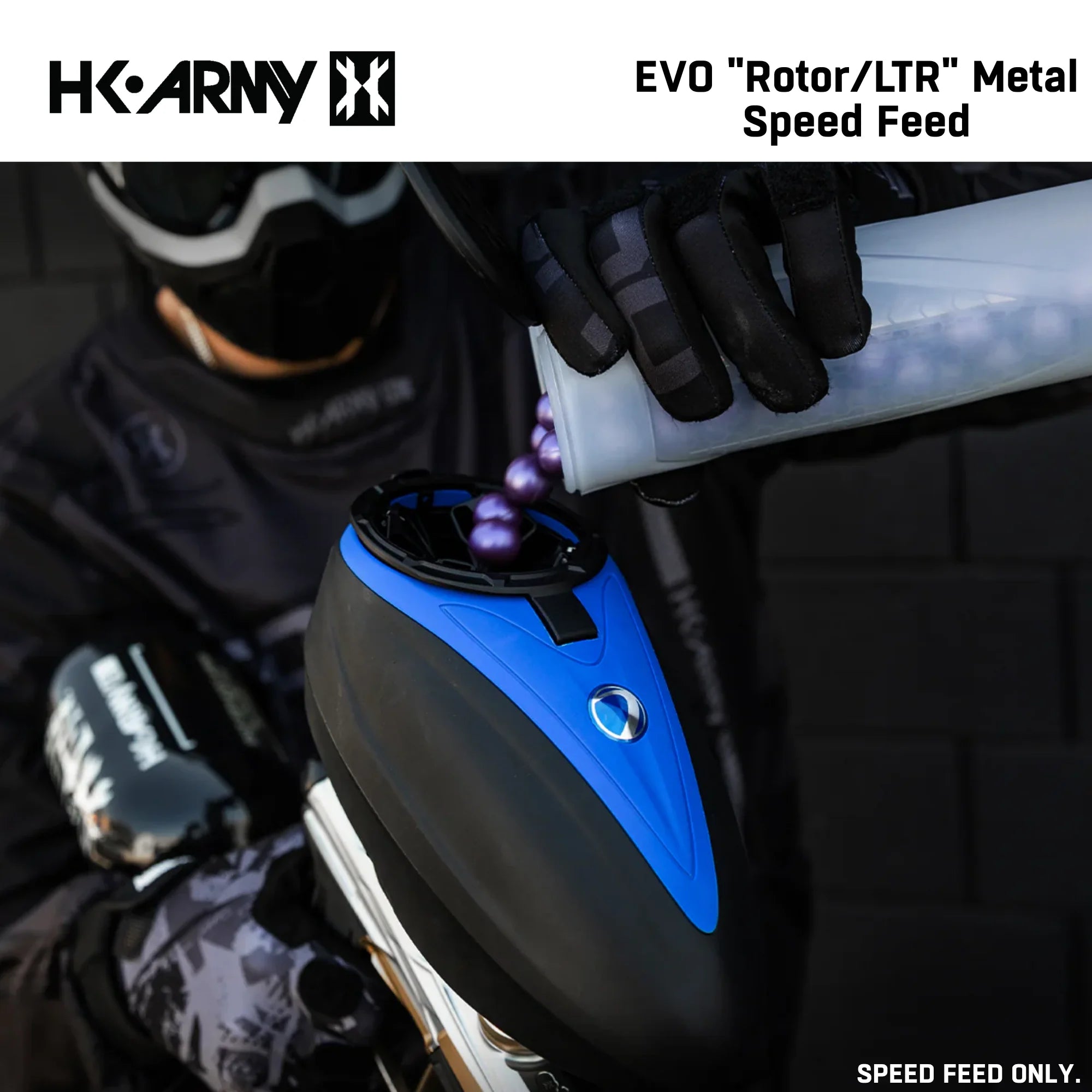 HK Army Evo Pro Metal Speed Feed Paintball Loader Accessory - DYE Rotor / L-TR
