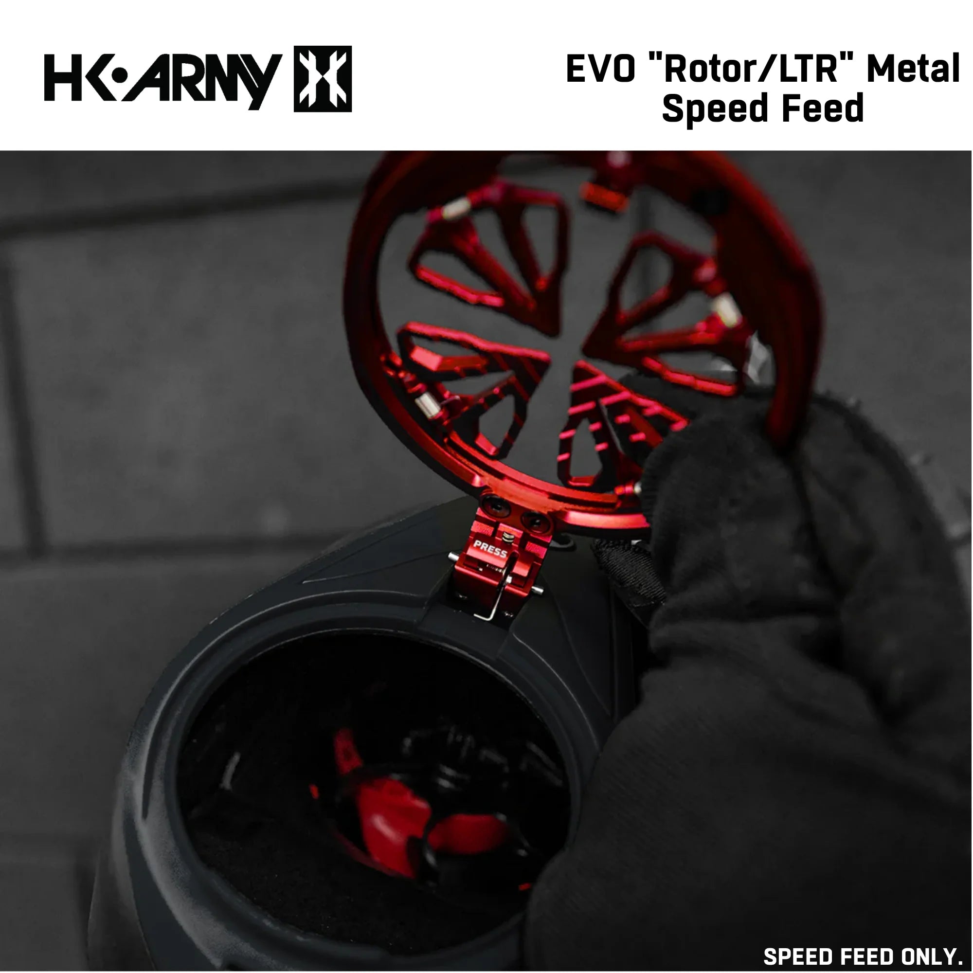 HK Army Evo Pro Metal Speed Feed Paintball Loader Accessory - DYE Rotor / L-TR