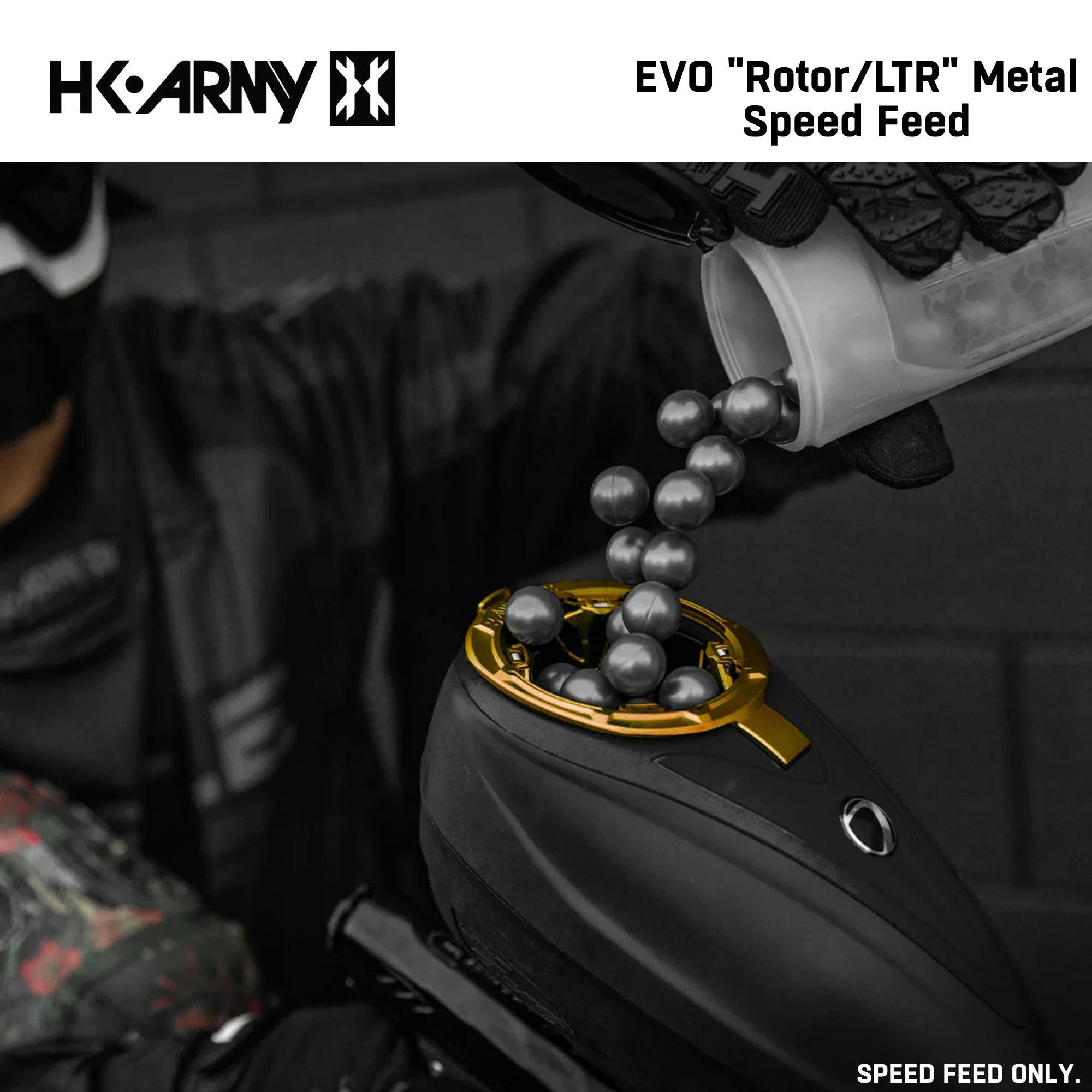 HK Army Evo Pro Metal Speed Feed Paintball Loader Accessory - DYE Rotor / L-TR