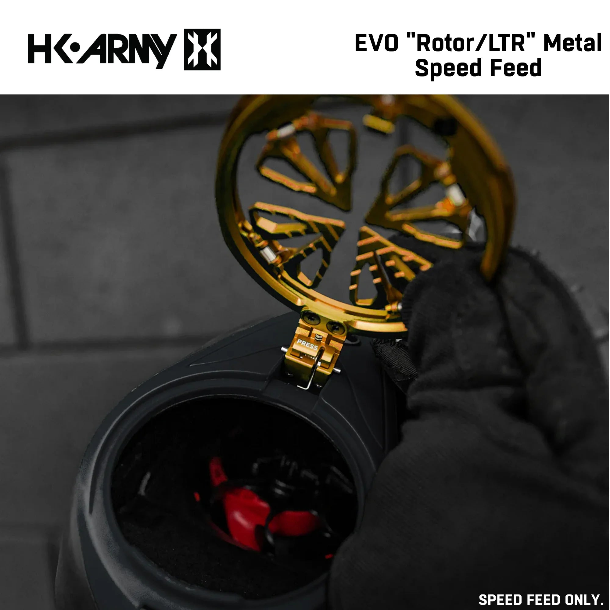 HK Army Evo Pro Metal Speed Feed Paintball Loader Accessory - DYE Rotor / L-TR