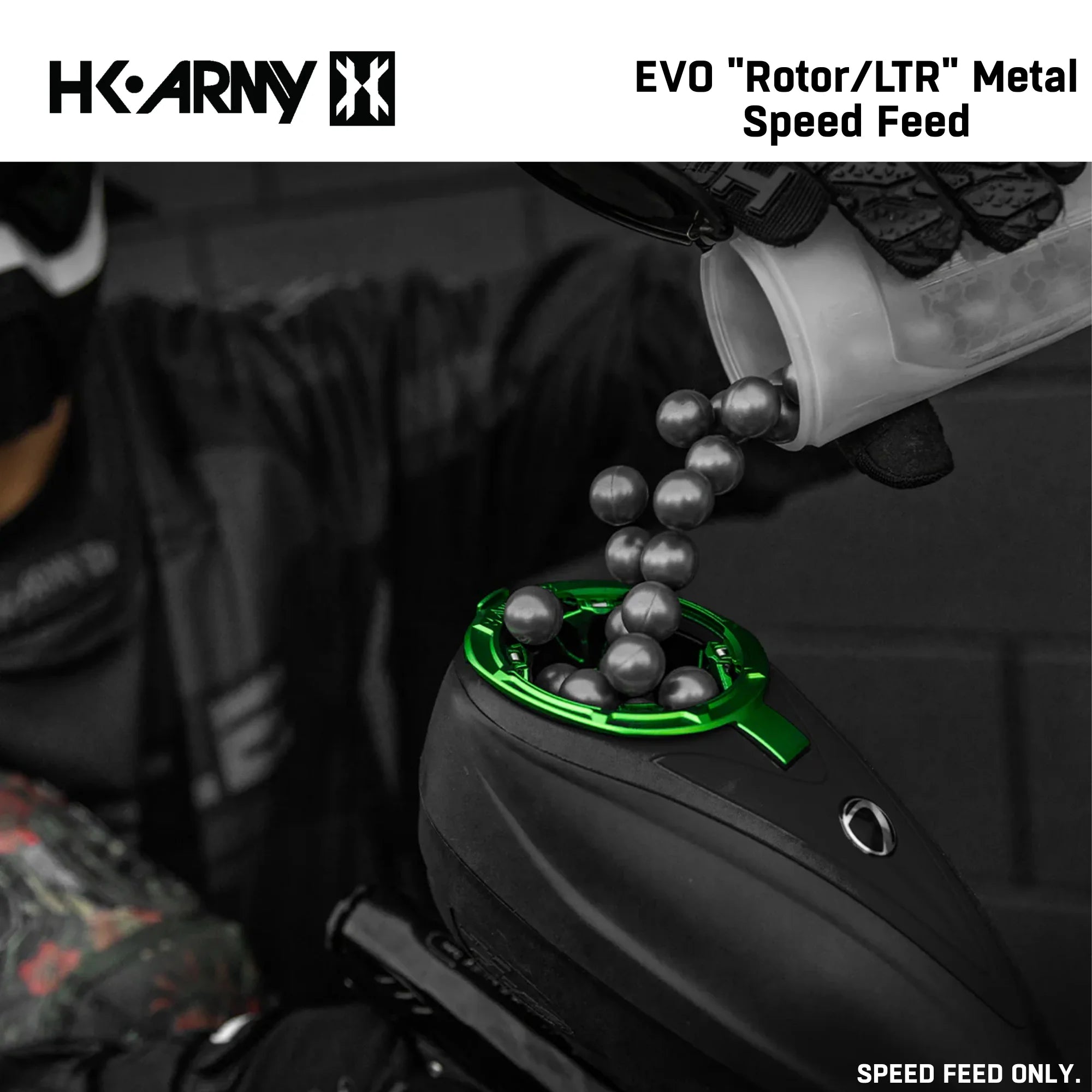 HK Army Evo Pro Metal Speed Feed Paintball Loader Accessory - DYE Rotor / L-TR