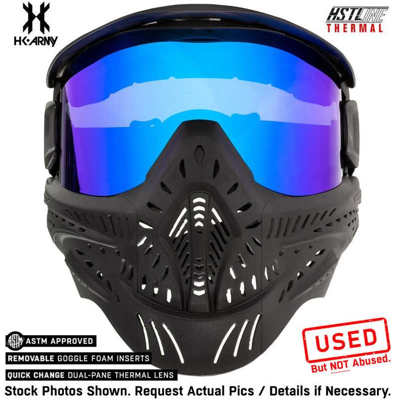 CLEARANCE HK Army HSTL Goggle Paintball Airsoft Mask with Anti Fog Thermal Lens - Black w/ Ice Lens | Used But NOT Abused