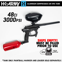 CLEARANCE Used HK Army 48/3000 Aluminum Compressed Air HPA Paintball Tank - Red - 2025 Hydro