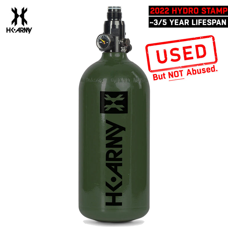 USED BLOWOUT CLEARANCE HK Army 48/3000 Aluminum Compressed Air HPA Paintball Tank - Olive - 2022 Hydro Date