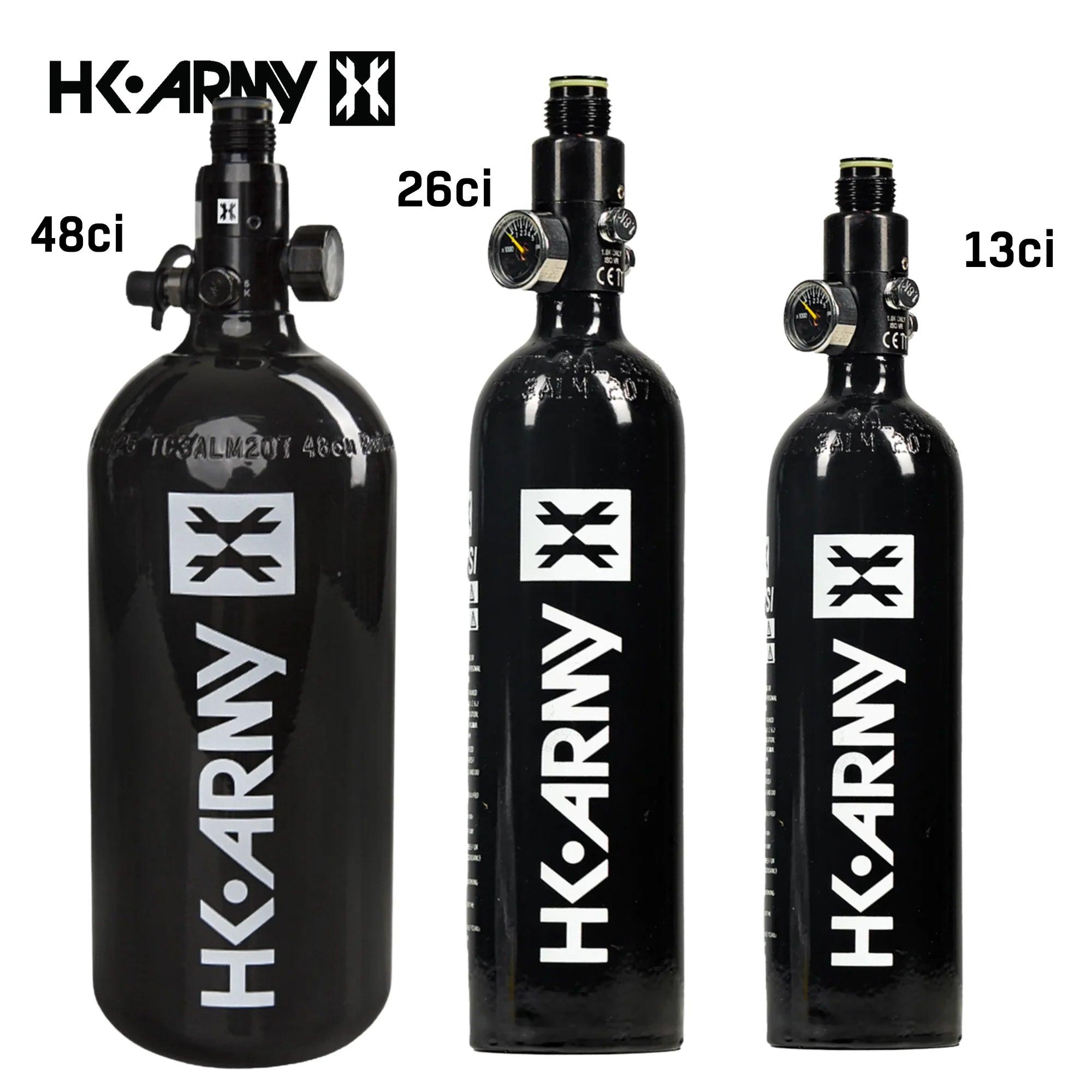 HK Army Aluminum HPA Paintball Tank – 13ci / 26ci / 48ci 3000 PSI Compressed Air System