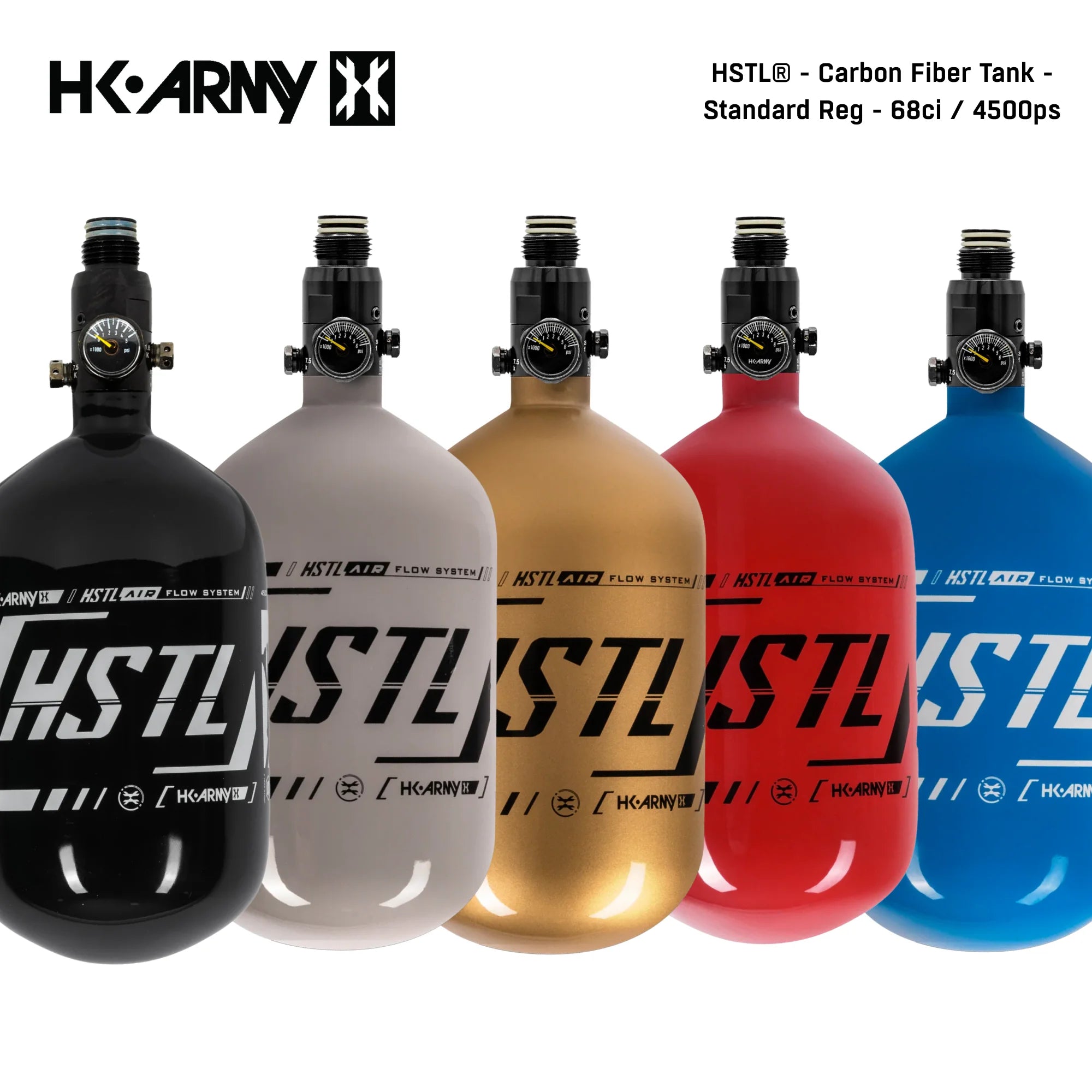 HK Army HSTL 68ci 4500psi Carbon Fiber Paintball Tank w/ Standard Reg