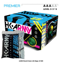 HK Army Premier Level 3.5 paintballs blue shell blue fill 2000-round case