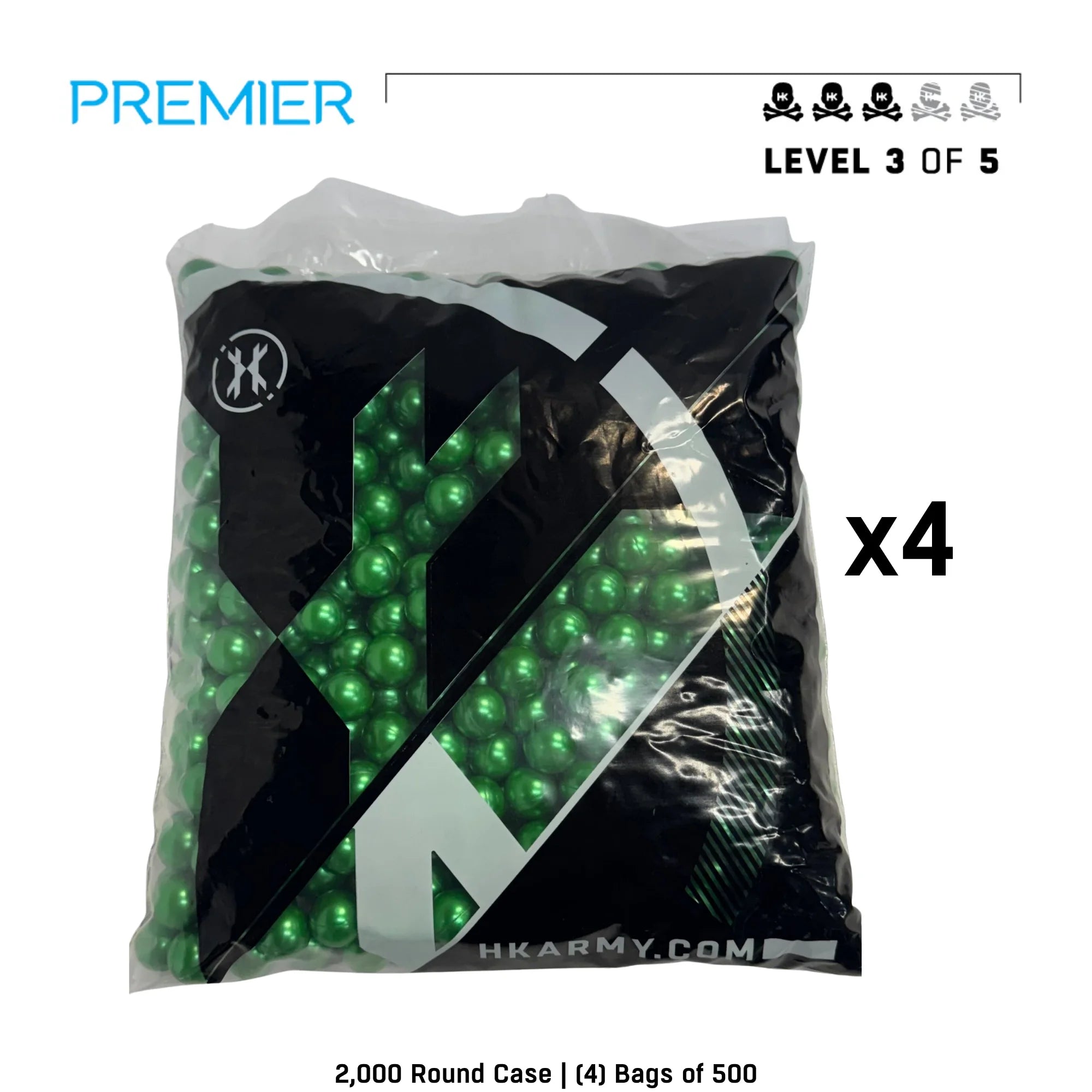 HK Army green paintballs .68 caliber premier