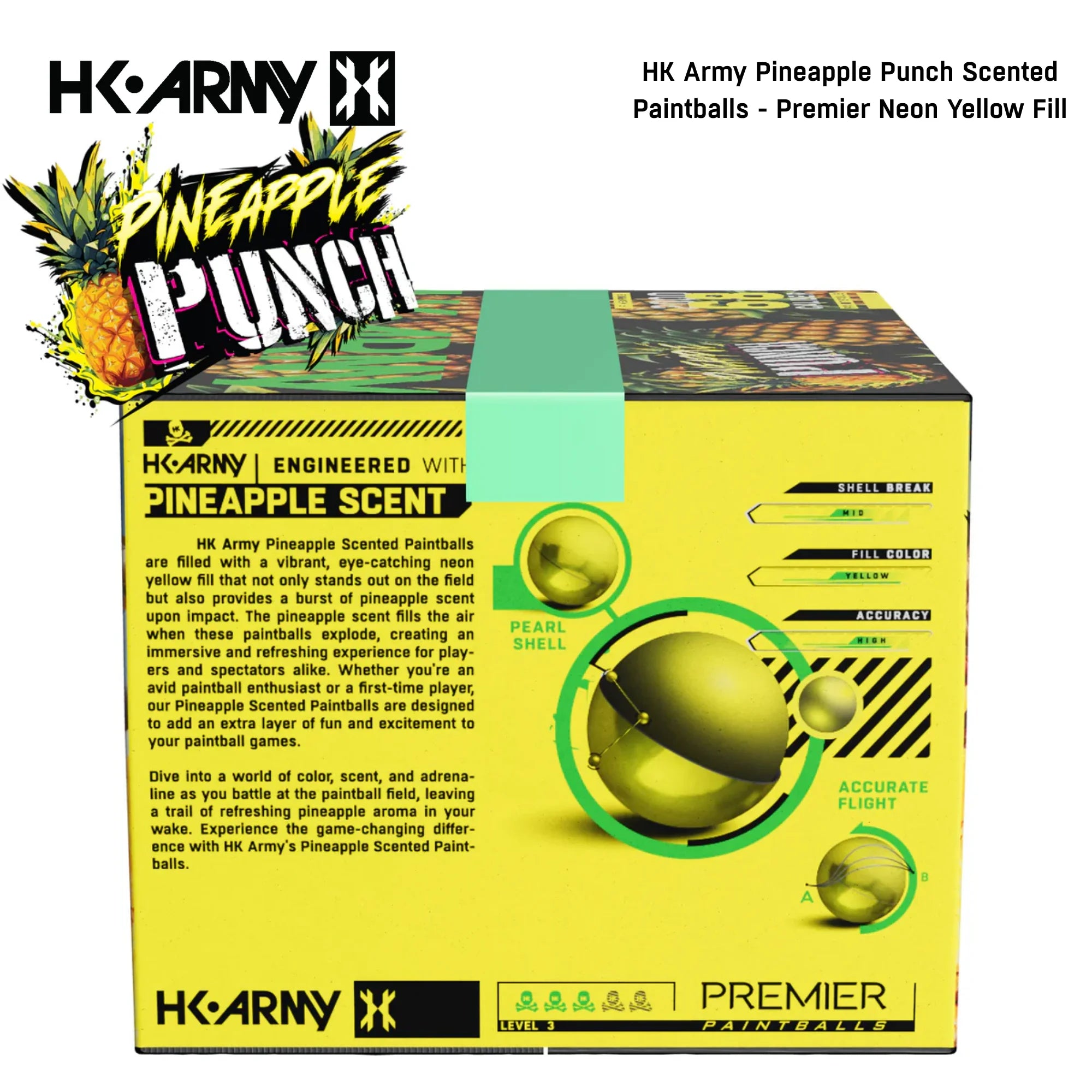 HK Army Pineapple Punch Scented Paintballs - Premier Neon 