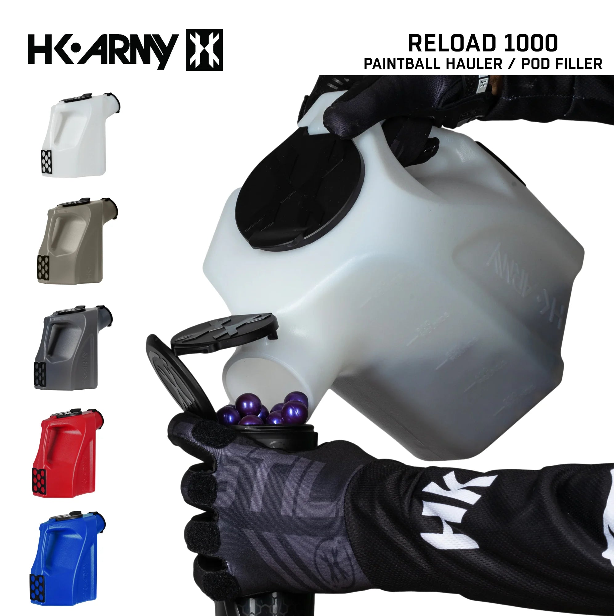 HK Army Reload 1000 round paintball hauler and pod filler