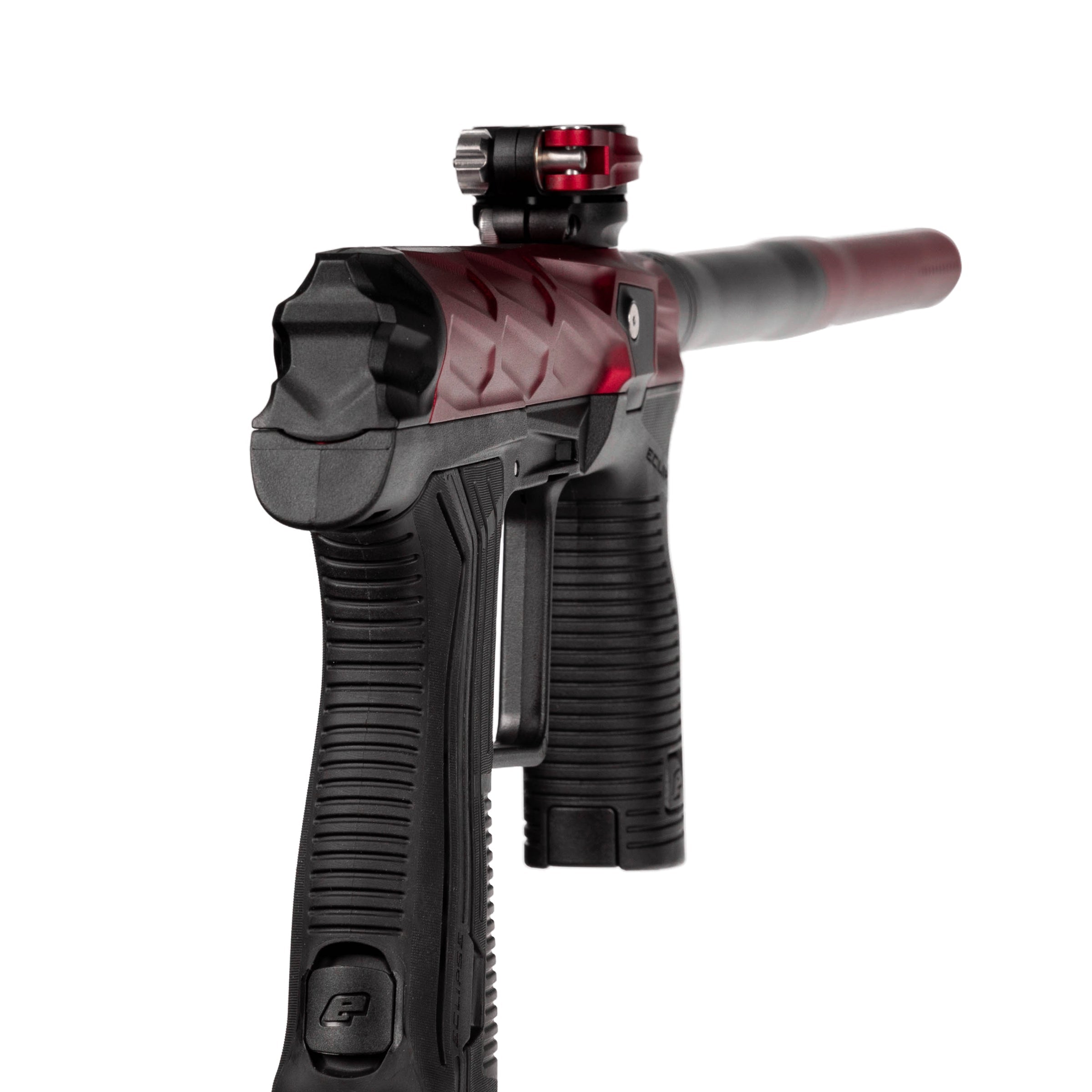HK Army x Planet Eclipse ETHA3 MTL Hive Scorch Electronic Gun std config, marker, balanced shot feel, for woodsball play, top view