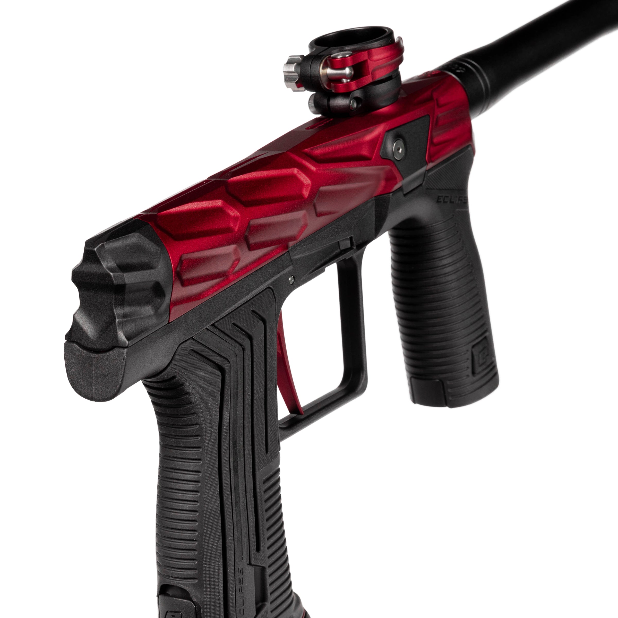 HK Army x Planet Eclipse ETHA3 MTL Hive Scorch Electronic Gun std config, marker, durable field setup, for woodsball play, close detail