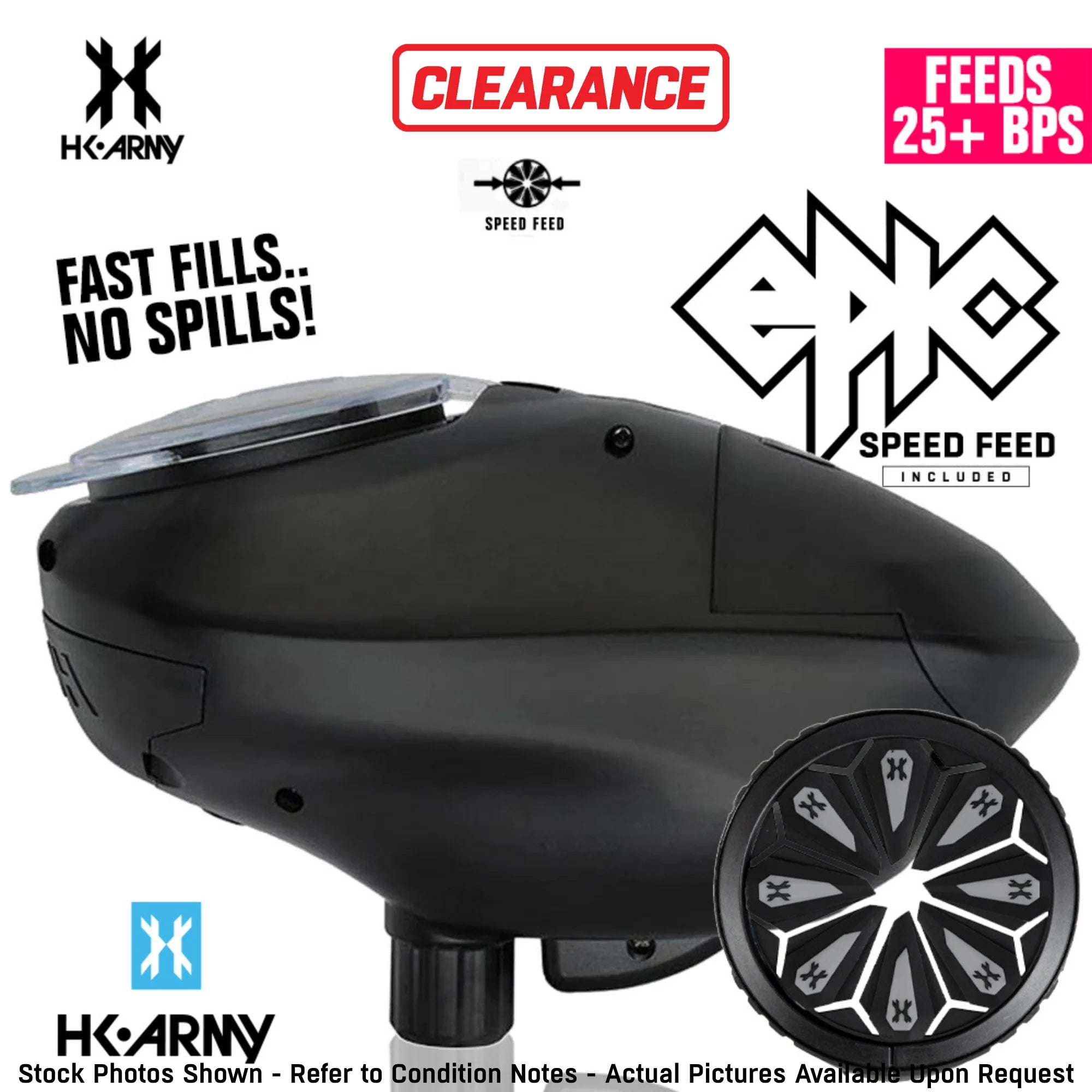 CLEARANCE HK Army Speed Electronic Paintball Loader with Epic Speed Feed - 25+ BPS | Stealth