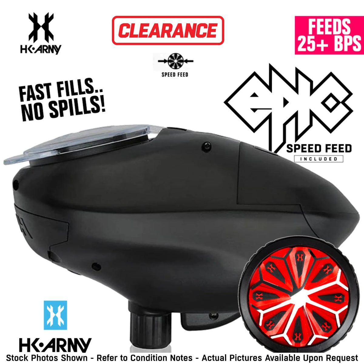 CLEARANCE HK Army Speed Electronic Paintball Loader With Lava Epic Speed Feed (25+ BPS) | Used